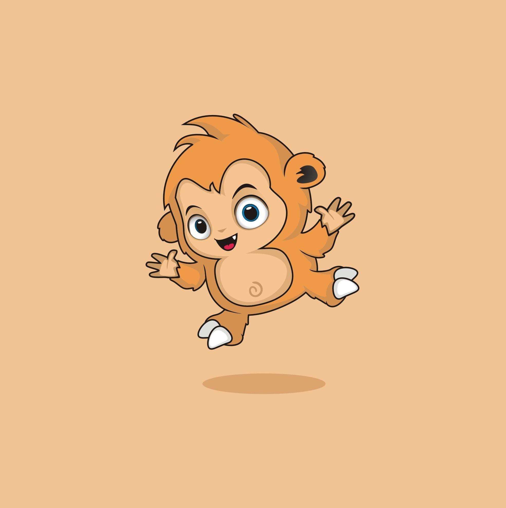 1969x1978 Download wallpaper 1969x1978 monkey, art, monster, cute, jump HD