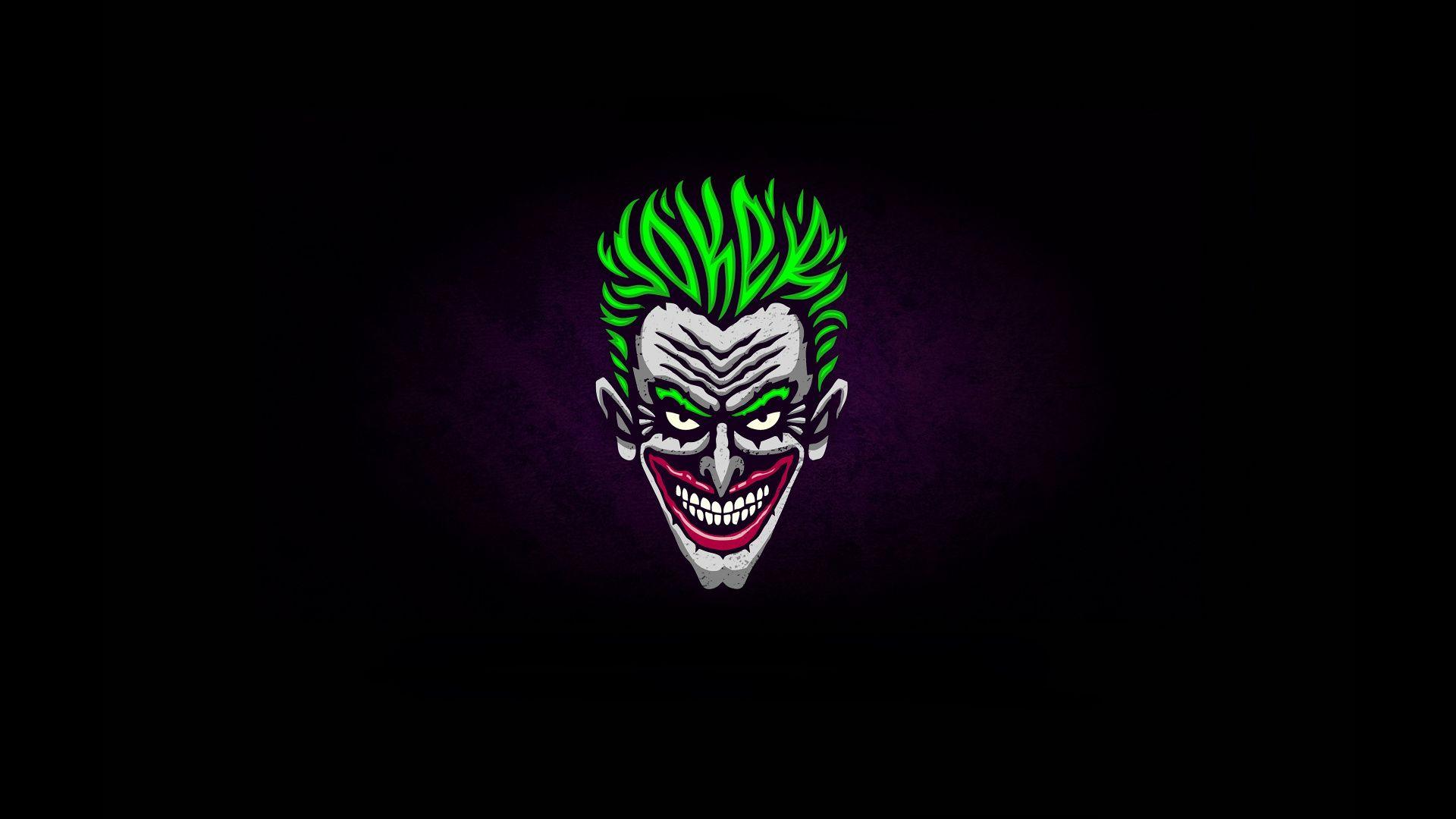 1920x1080 Download Joker's face, villain, minimal wallpaper, 1920x Full