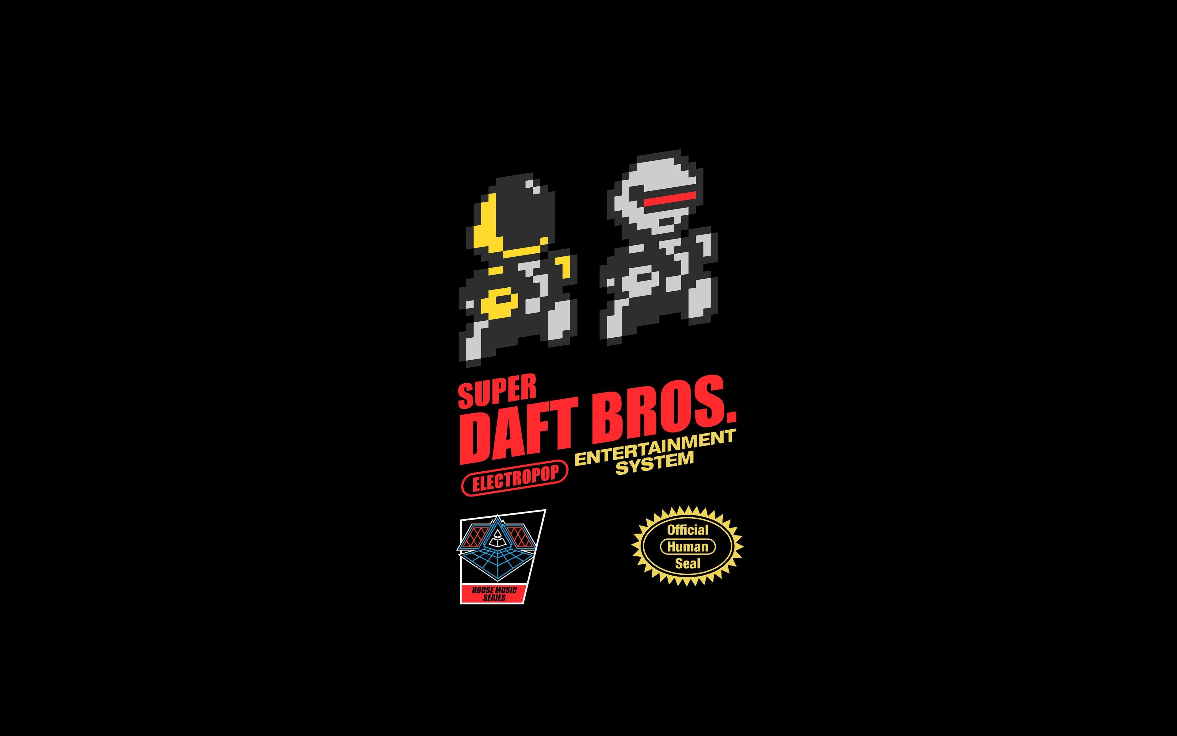 3840x2400 Daft Punk, Music, 8 bit, Pixel art, Minimalism Wallpaper HD