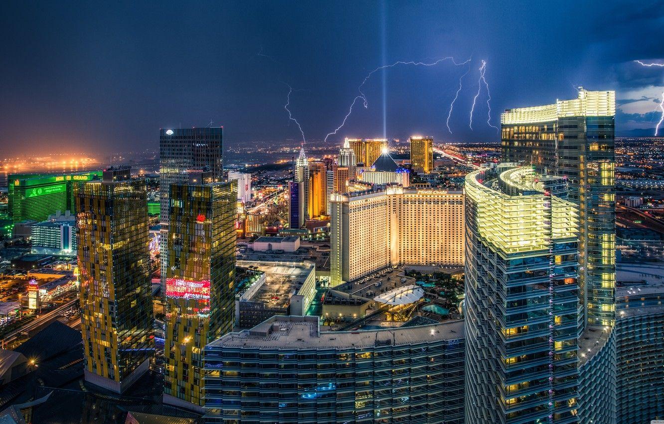 1332x850 Wallpaper the storm, the city, America, Las Vegas image for desktop, section город