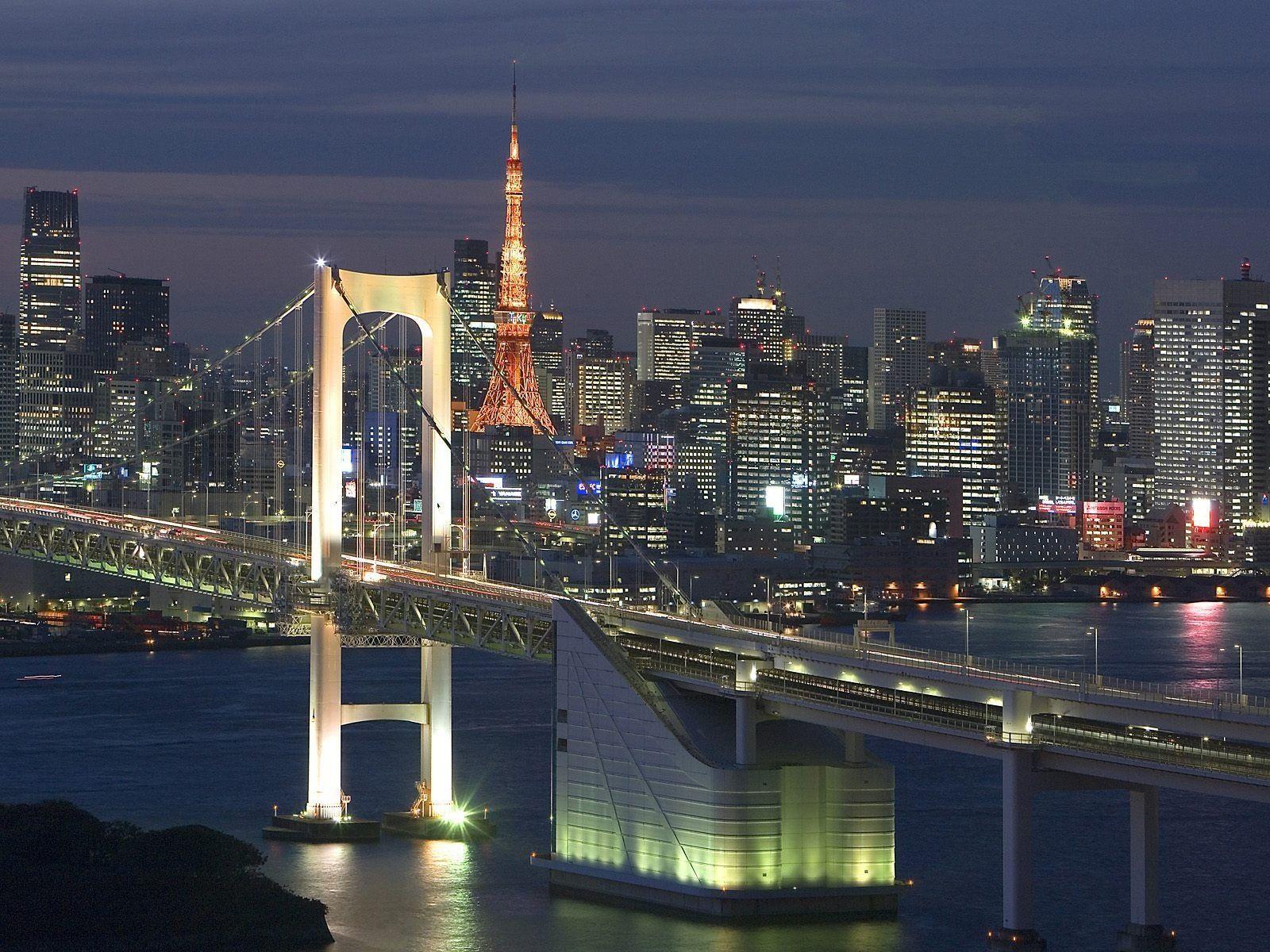 1600x1200 japan, Tokyo, Cityscapes, Tokyo, Tower, Rainbow, Bridge Wallpaper