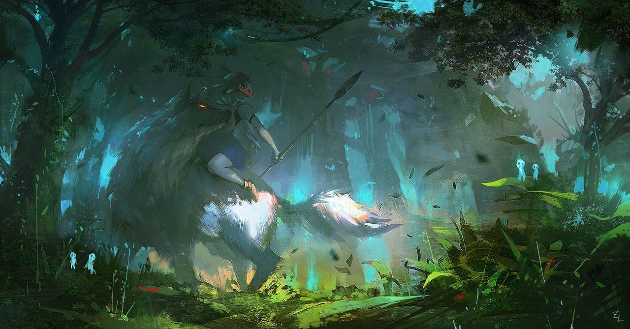 1280x669 High Resolution Princess Mononoke Desktop Background