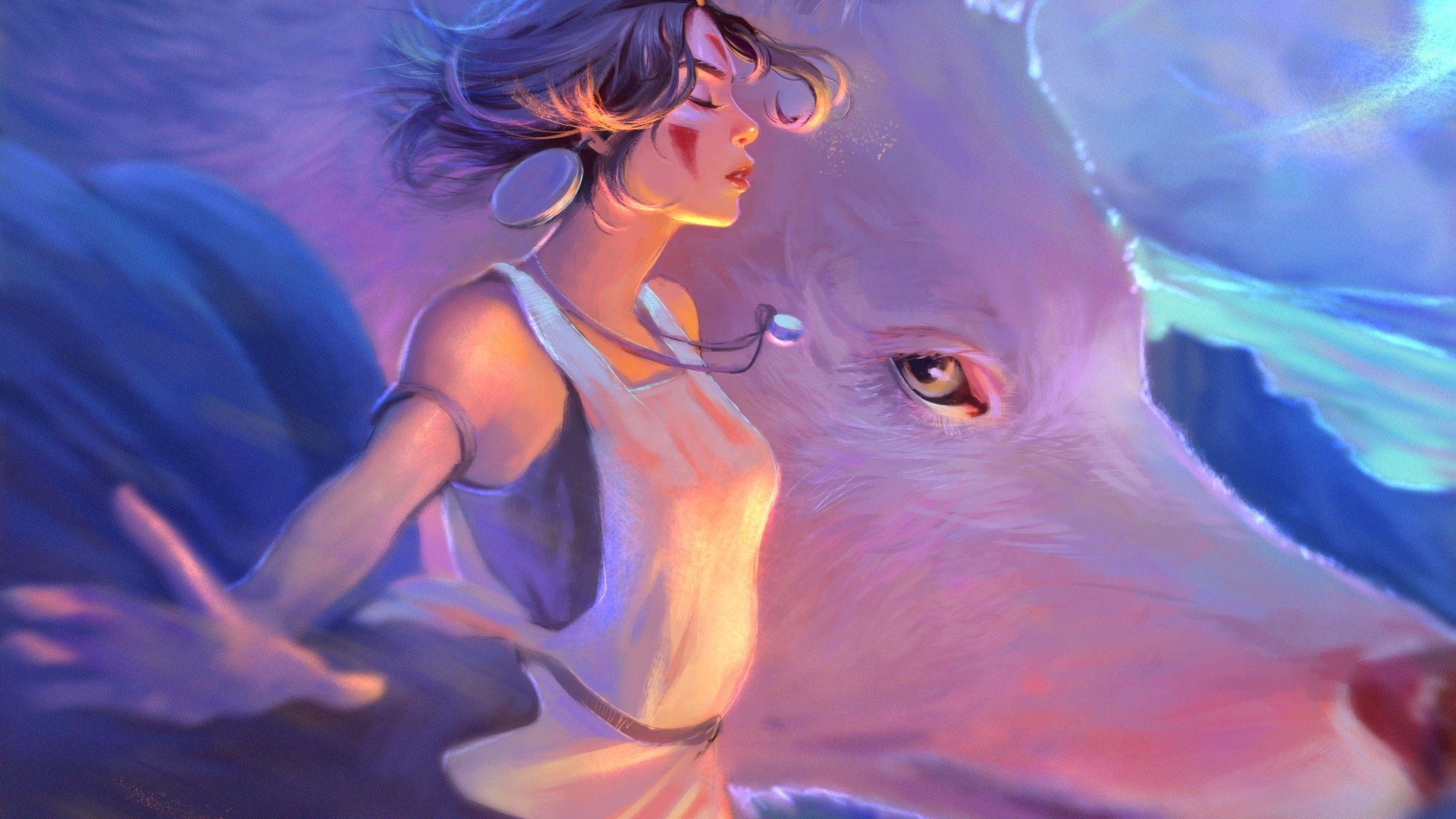 2560x1440 Download 2560x1440 Mononoke Hime, San, Moro, Princess Mononoke