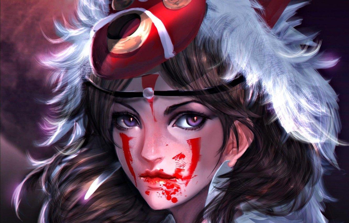 1332x850 Wallpaper Girl, Princess Mononoke, Princess Mononoke, Mononoke