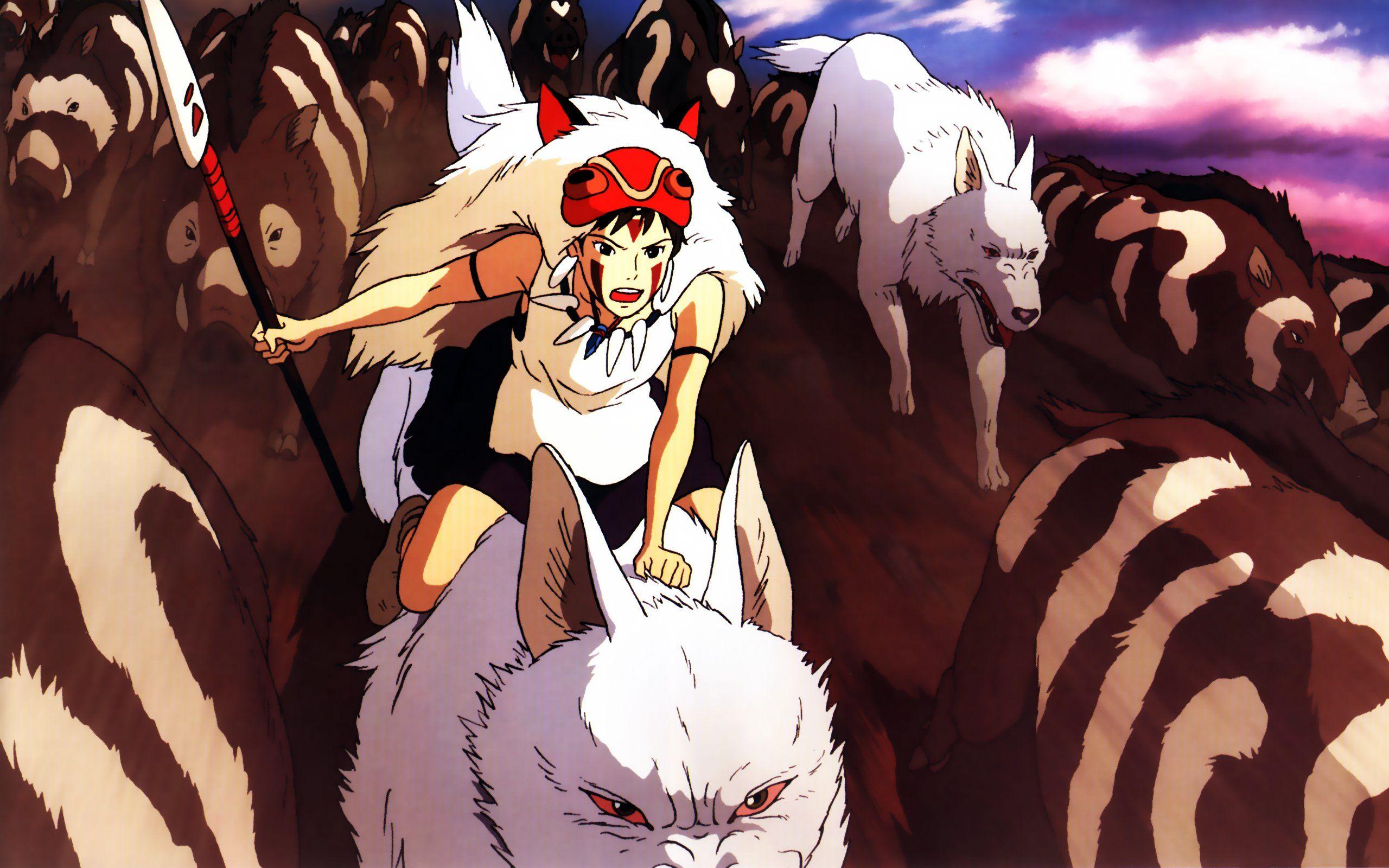 2560x1600 princess, Mononoke, Wolves, Boar, San, princess, Mononoke