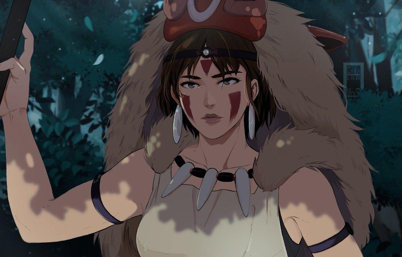 1332x850 Wallpaper girl, Princess Mononoke, Mononoke Hime image