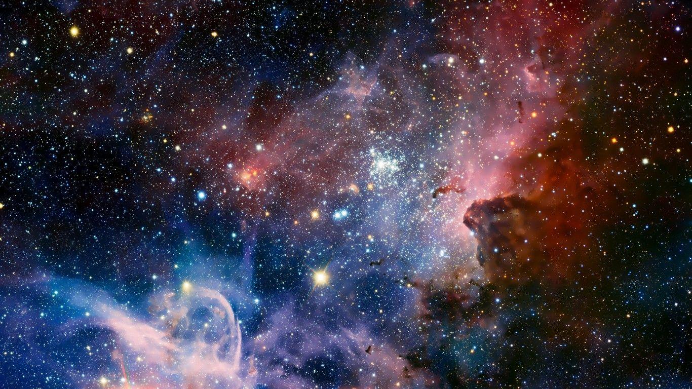 1366x768 Download 1366x768 Nebula, Stars, Galaxy, Colorful Wallpaper