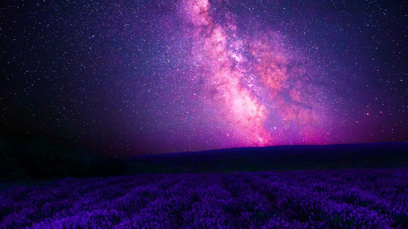 1366x768 Pink Galaxy & Purple Lavender desktop PC and Mac wallpaper
