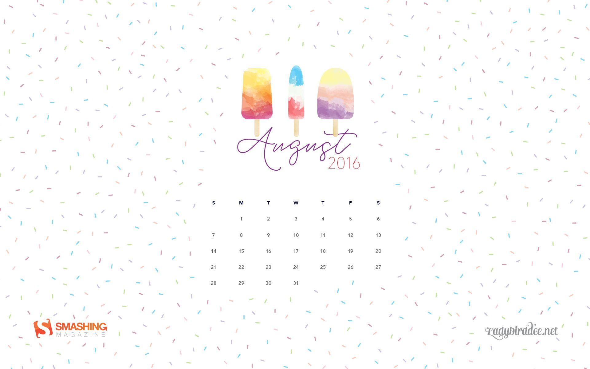 1920x1200 Desktop Wallpaper Calendars: August 2016