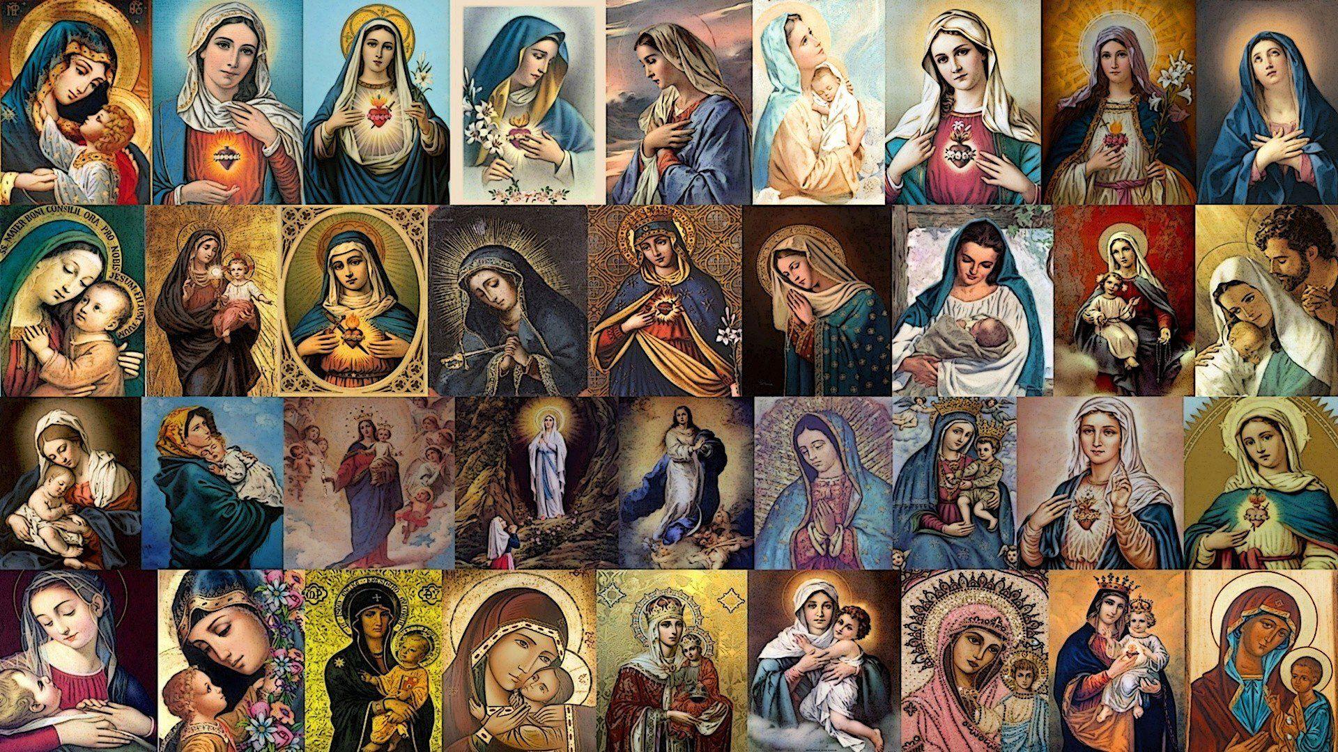 1920x1080 Virgin Mary, Jesus Christ, Collage, Christianity, Religion HD Wallpaper / Desktop and Mobile Image & Photo