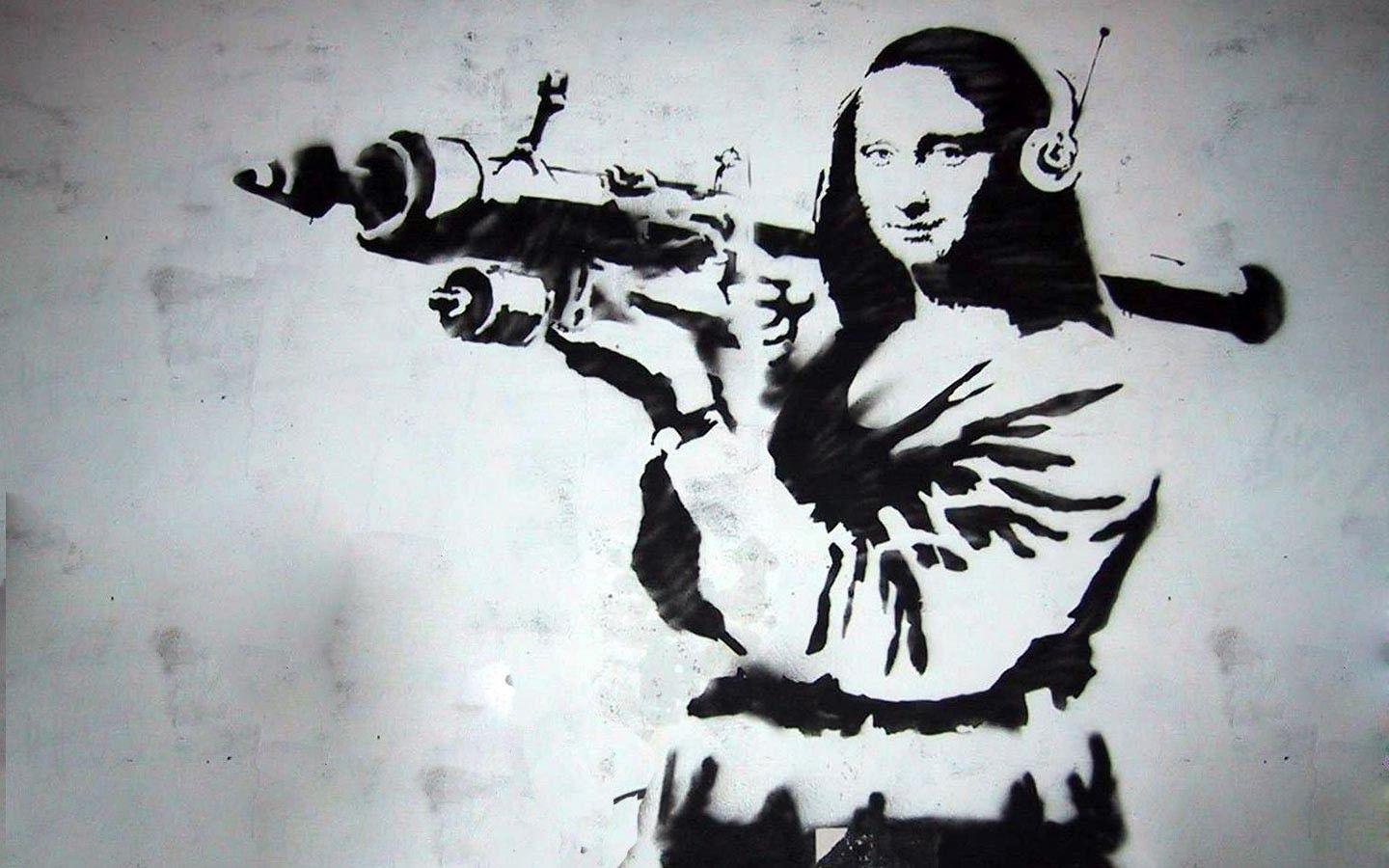 1440x900 graffiti, Mona Lisa, Banksy Wallpaper HD / Desktop and Mobile
