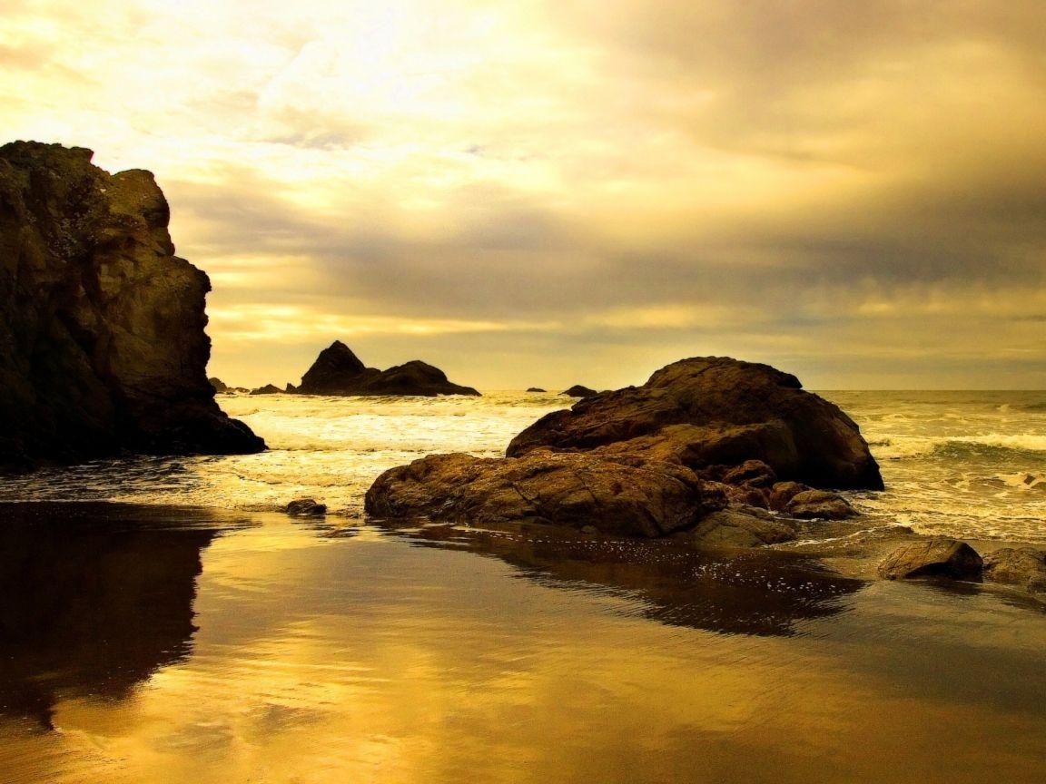 1152x864 hd wallpaper: Super Beach in Sepia