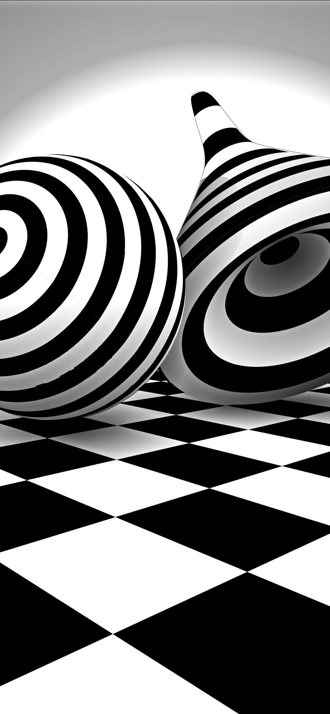 1125x2436 Black White Optical Illusion iPhone XS, iPhone iPhone