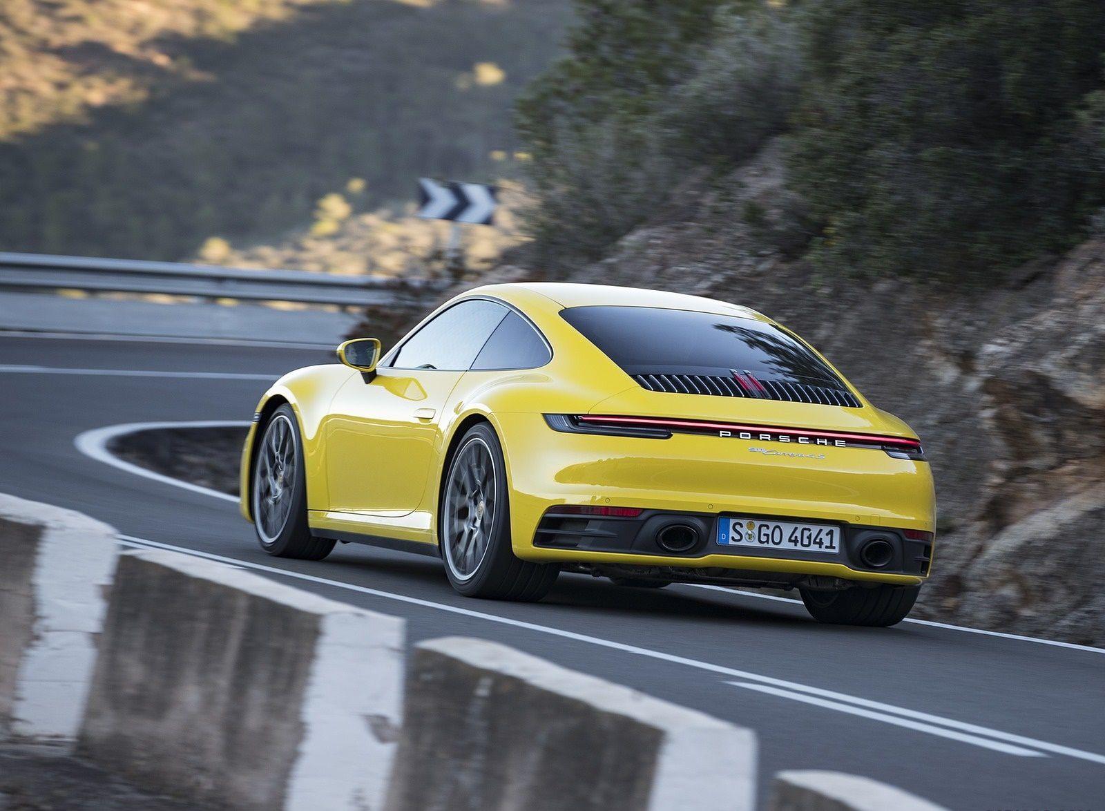 1600x1174 Porsche 911 4S (Color: Racing Yellow) Rear Three Quarter