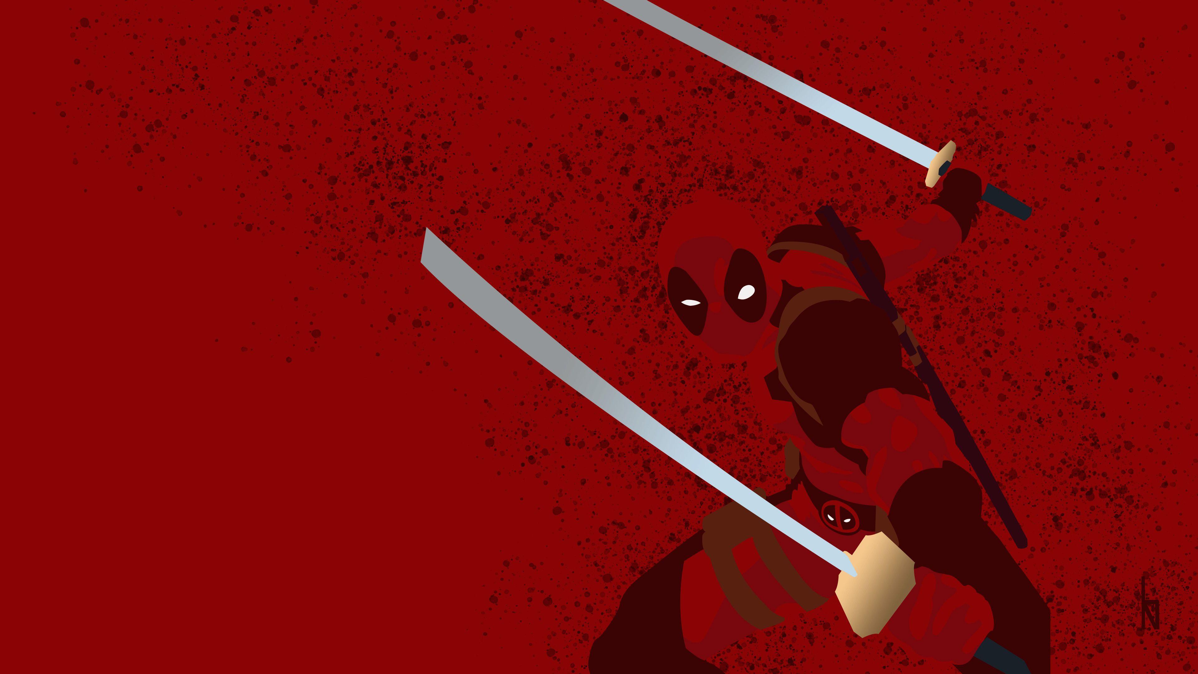 3840x2160 Deadpool Minimalist Background 4k 4k HD 4k Wallpaper