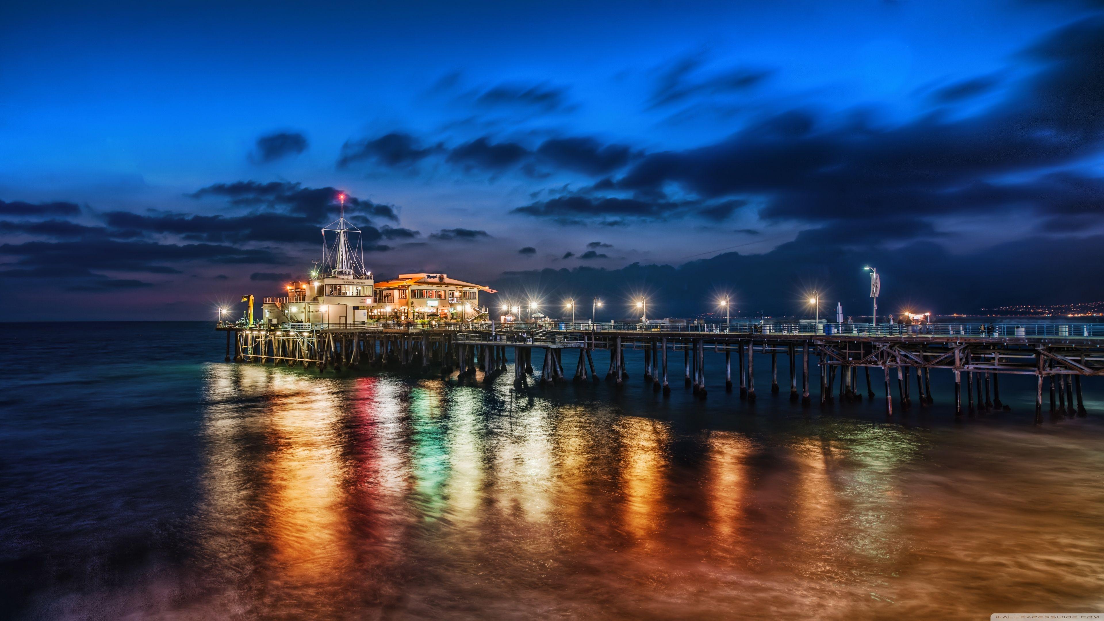 3840x2160 Free download The Pier In Santa Monica 4K HD Desktop Wallpaper