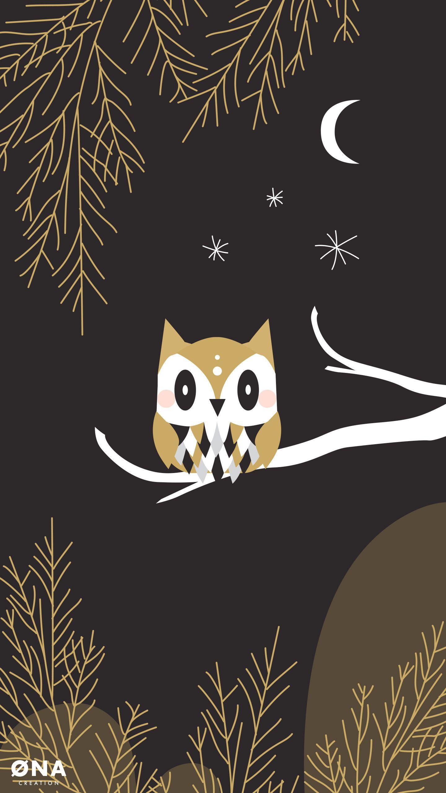 1440x2560 Cartoon Owl Wallpaper