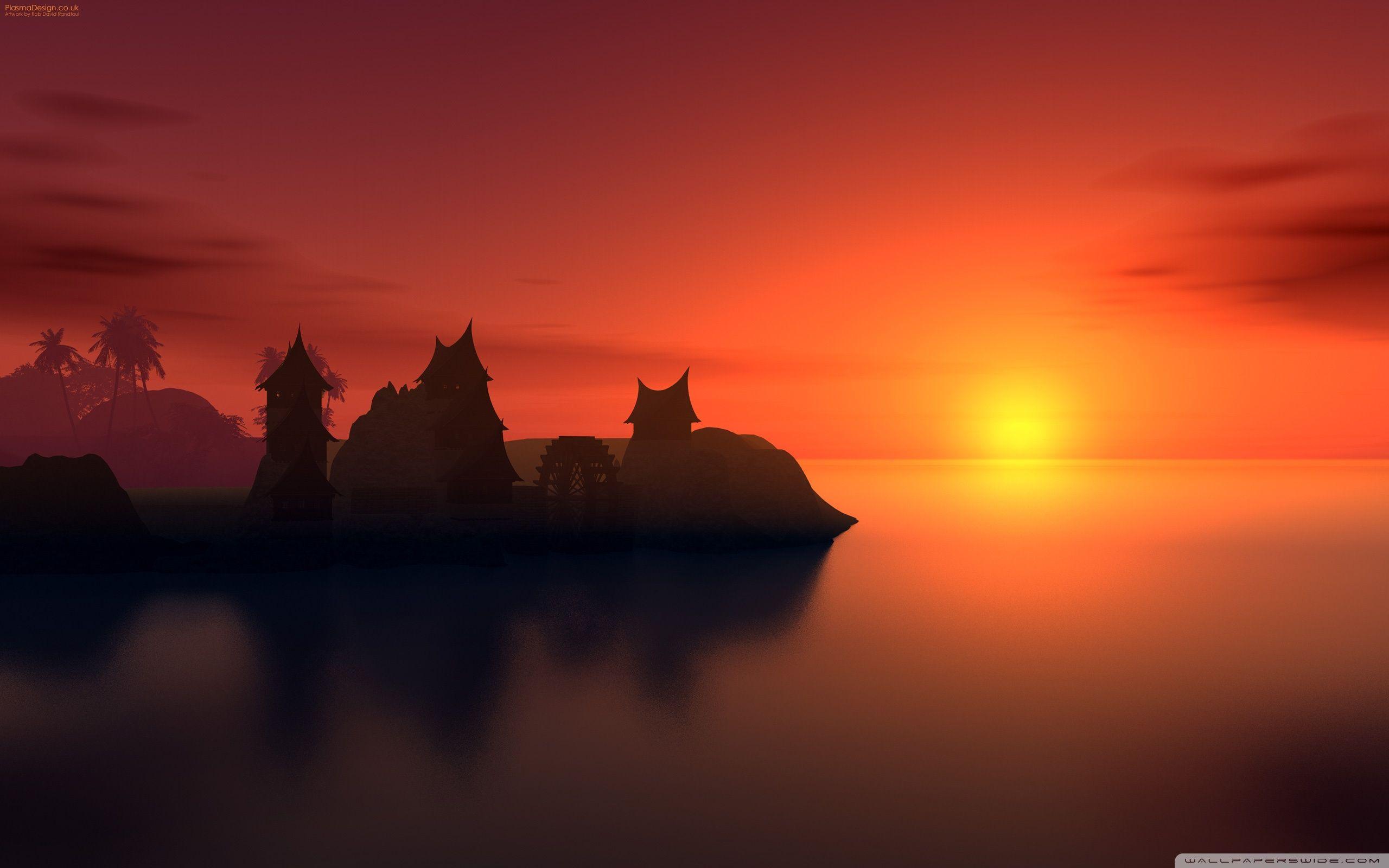 2560x1600 Sunset Vector Art Ultra HD Desktop Background Wallpaper for 4K UHD TV : Multi Display, Dual Monitor : Tablet