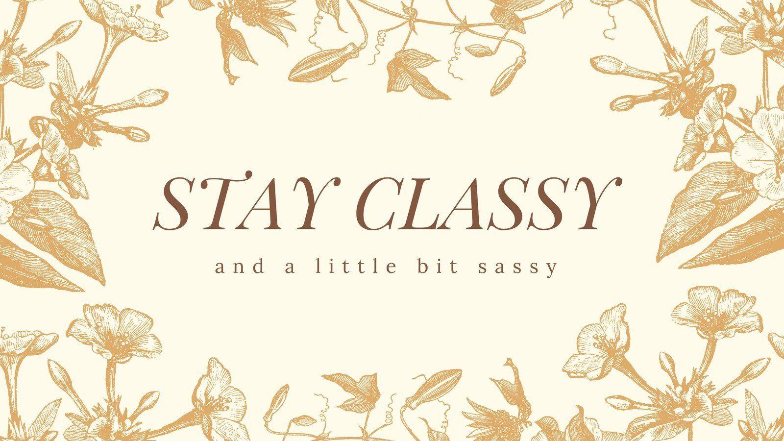 1600x900 Brown and Cream Vintage Floral Frame Desktop Wallpaper