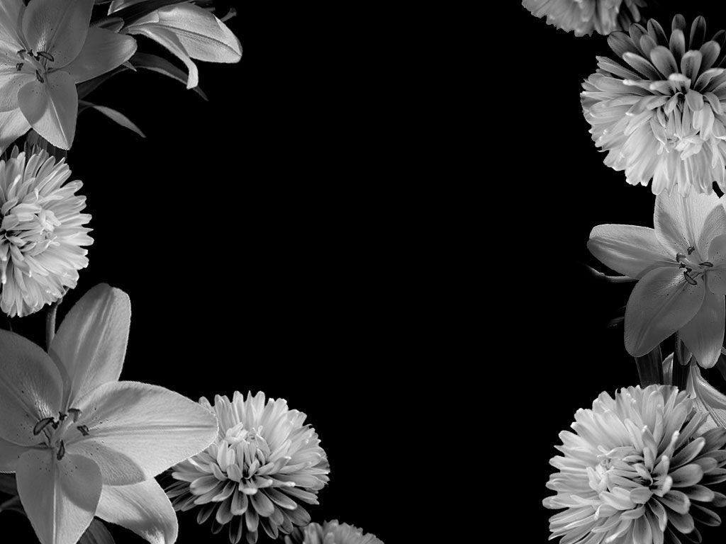 1024x768 Love Adore Kiss Flower Frame Background For PowerPoint