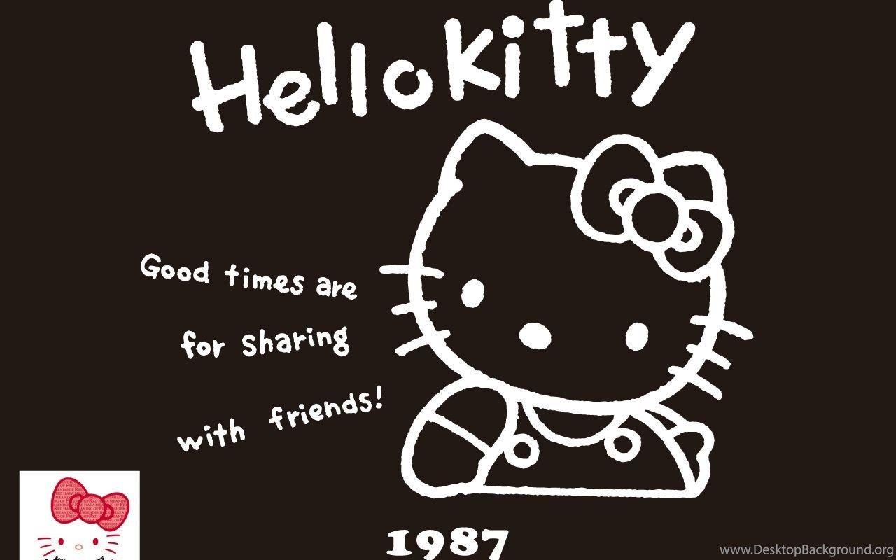 1280x800 Hello Kitty Wallpaper Black Desktop Background