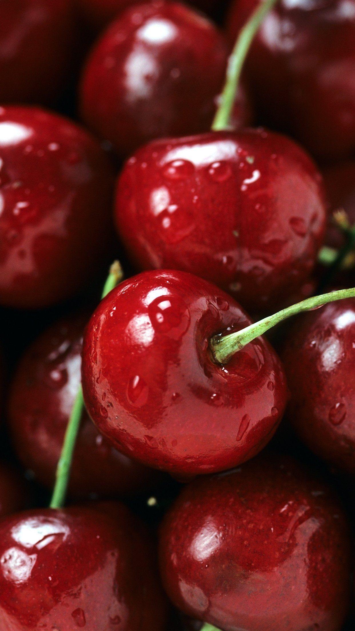 1242x2208 Bing Cherries, Ripe, Red, Fruit, Stem, Berry, Fresh