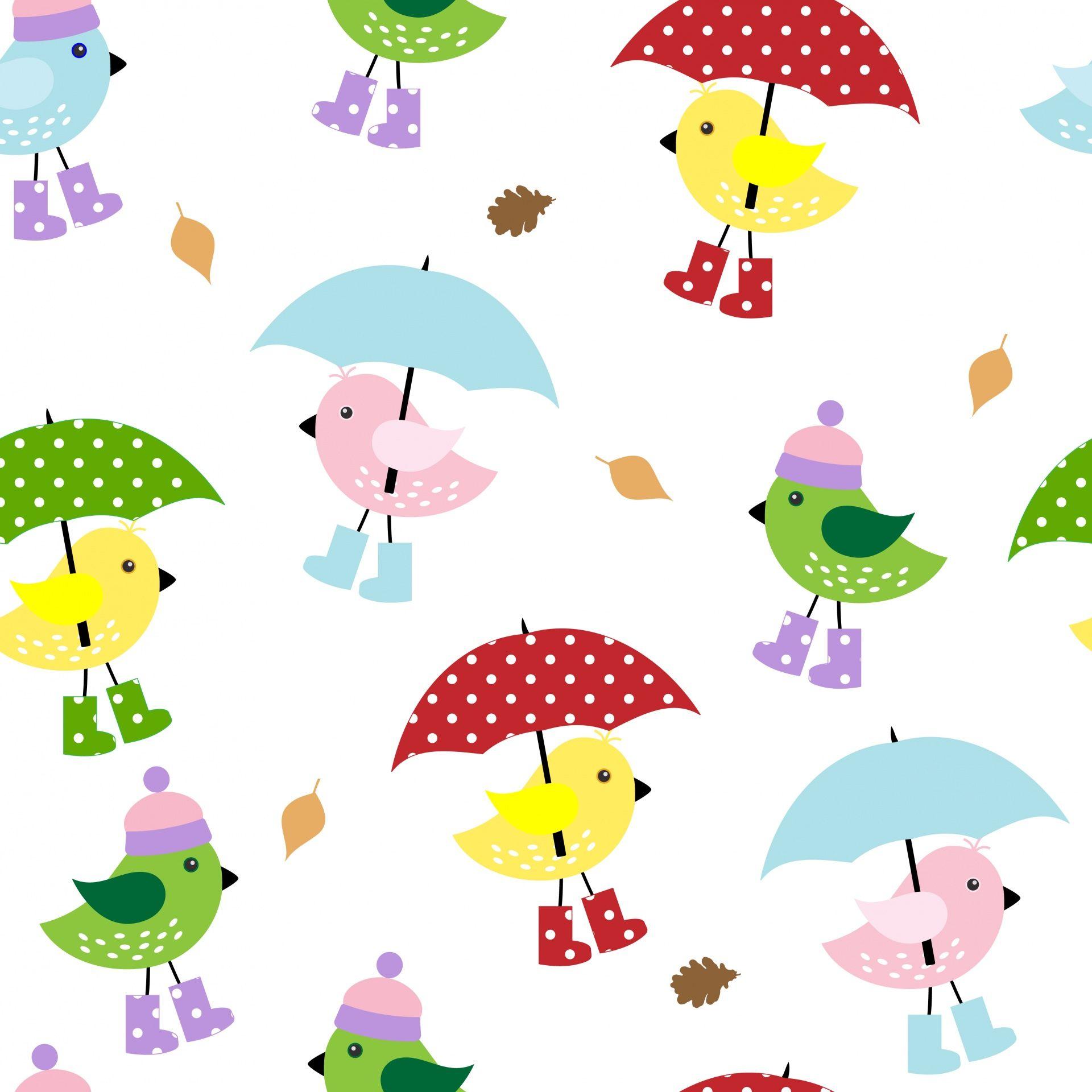 1920x1920 Bird Umbrella Cute Wallpaper Free Domain Picture