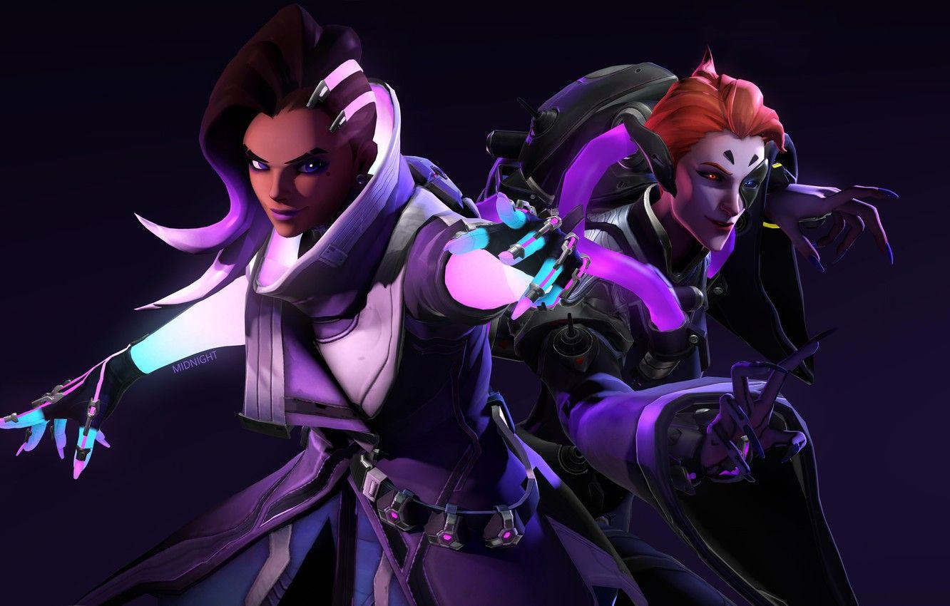 1332x850 Wallpaper girl, hacker, overwatch, Sombra, Olivia Colomar image