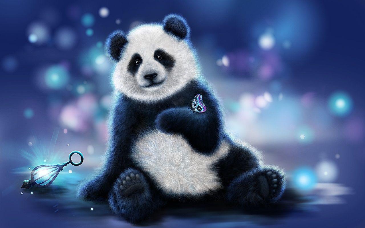 1280x800 Wallpaper Giant panda bear animal Painting Art