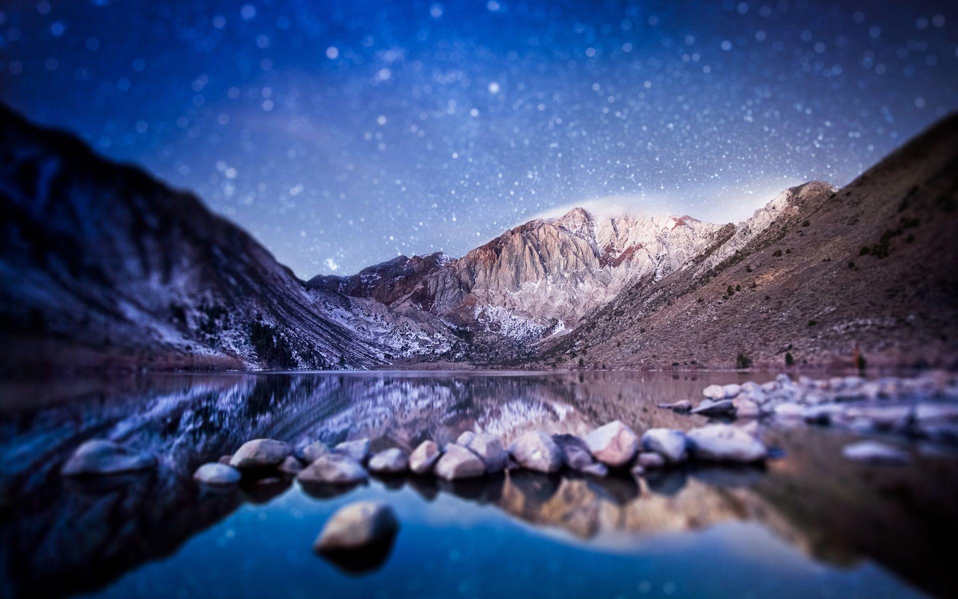 1920x1200 Wallpaper Convict Lake, Sierra Nevada, California, USA, night
