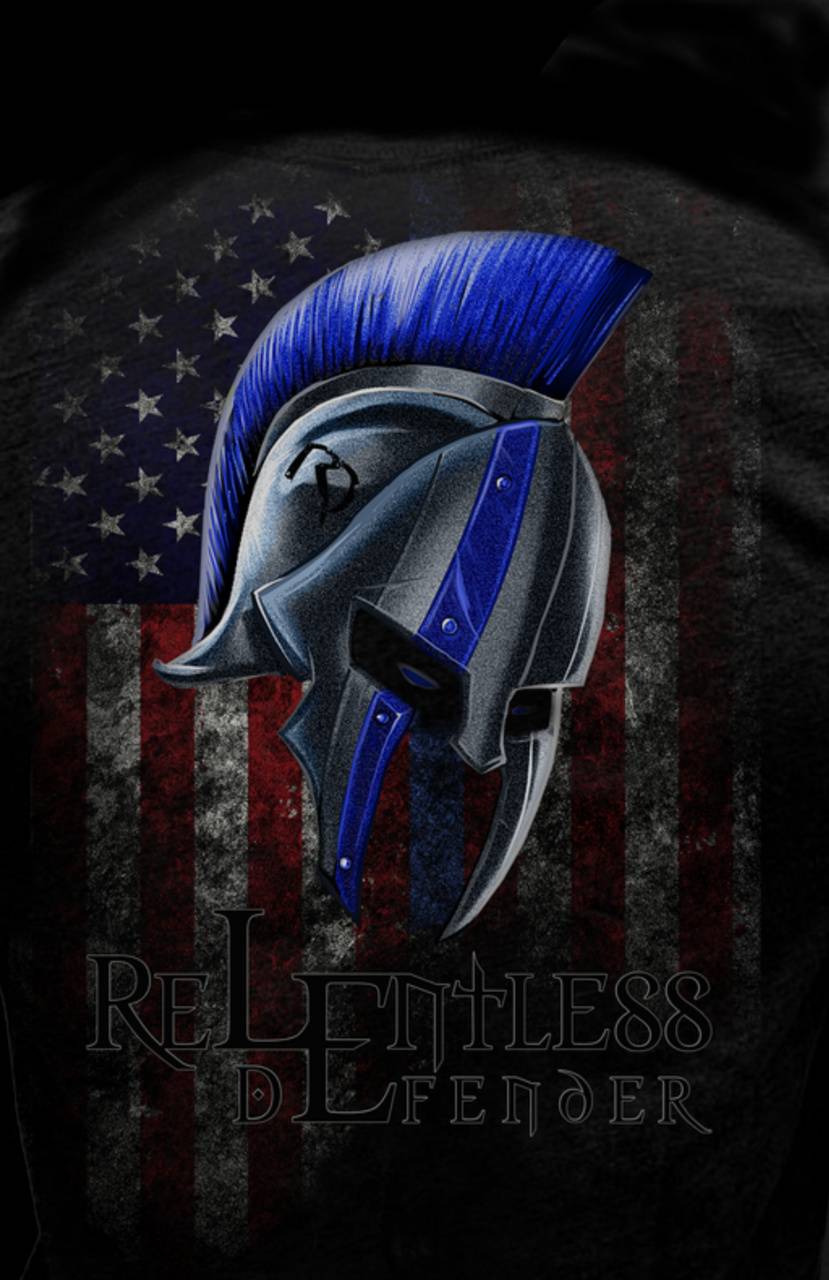 Thin Blue Line Spartan Helmet