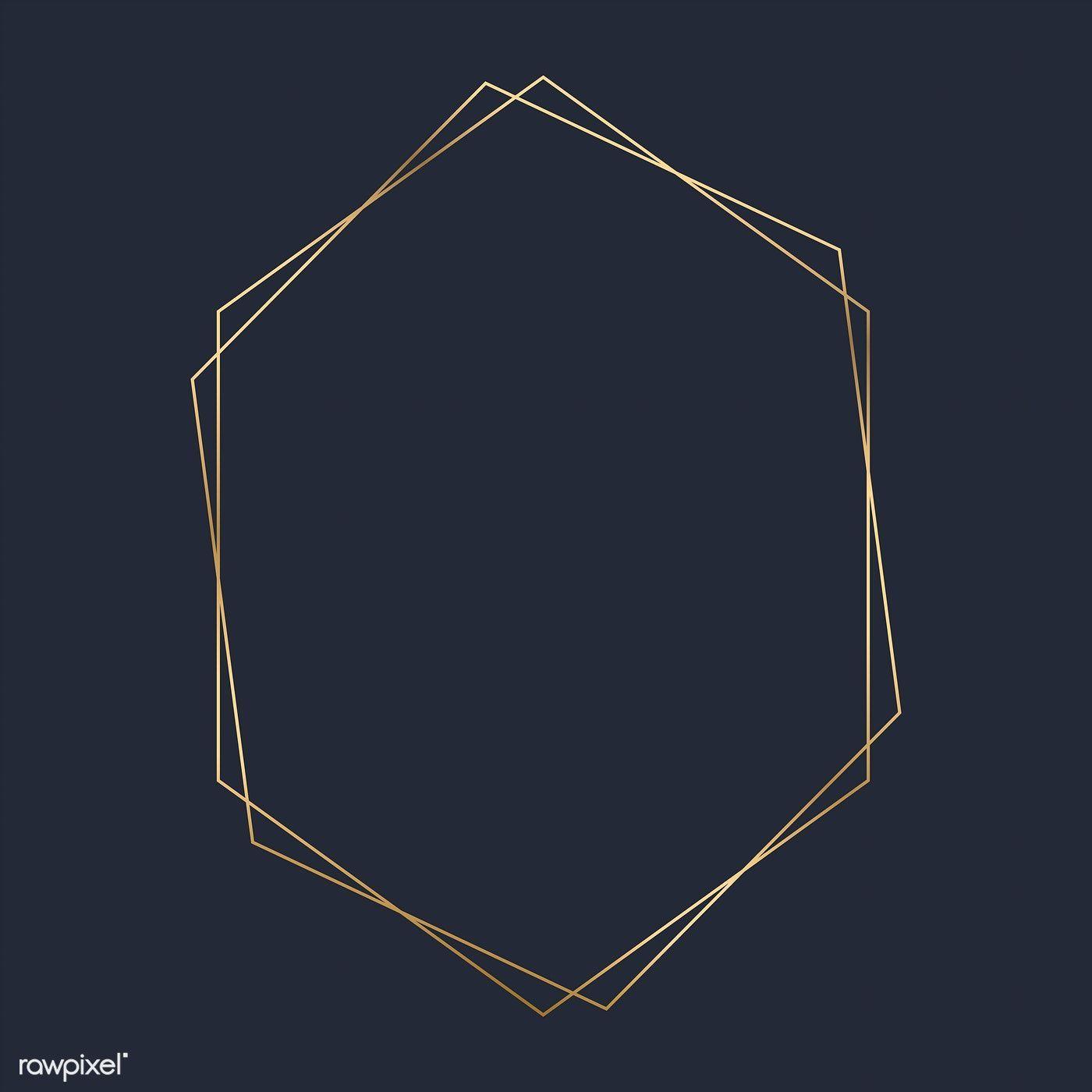 1400x1400 Download premium vector of Golden hexagon frame template vector