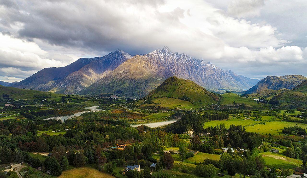 1280x743 Desktop Wallpaper New Zealand Queenstown Nature Mountains Meadow