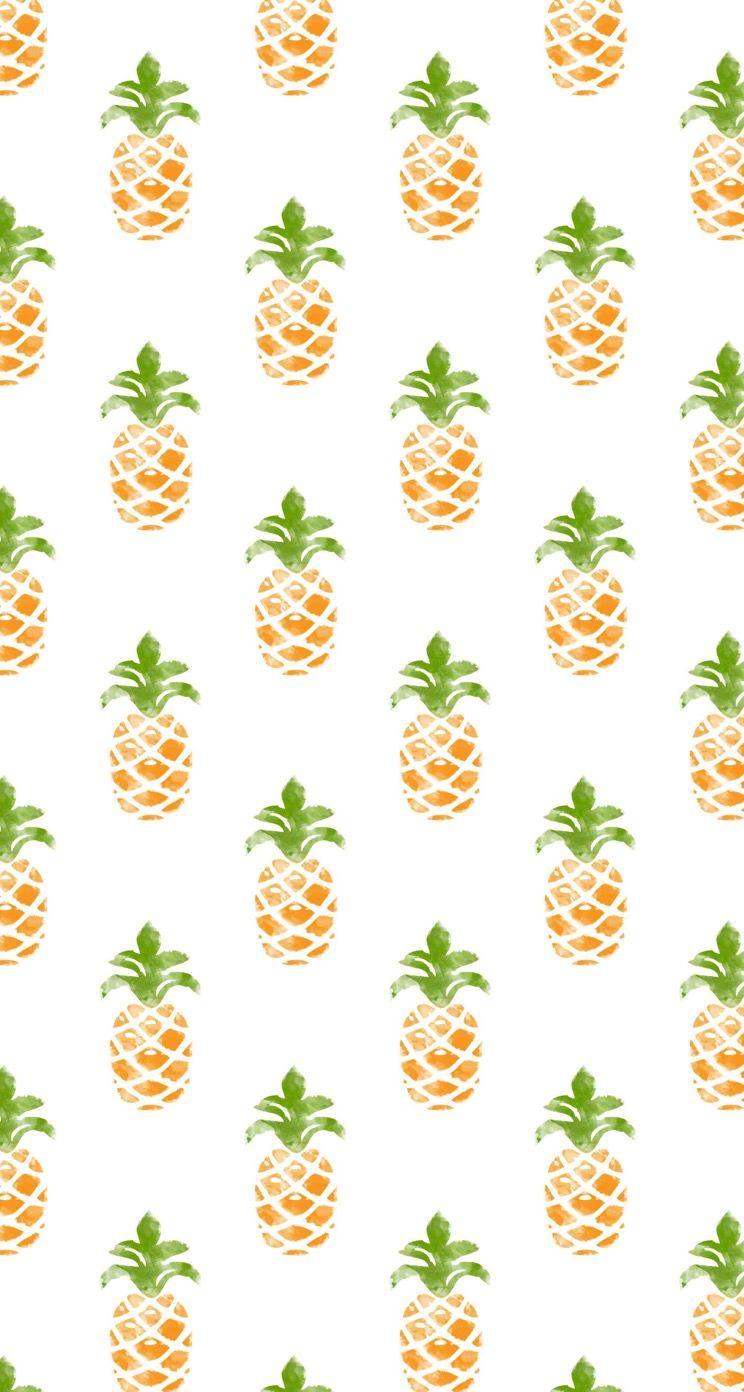 744x1392 Pattern illustration fruit pineapple greenish yellow women