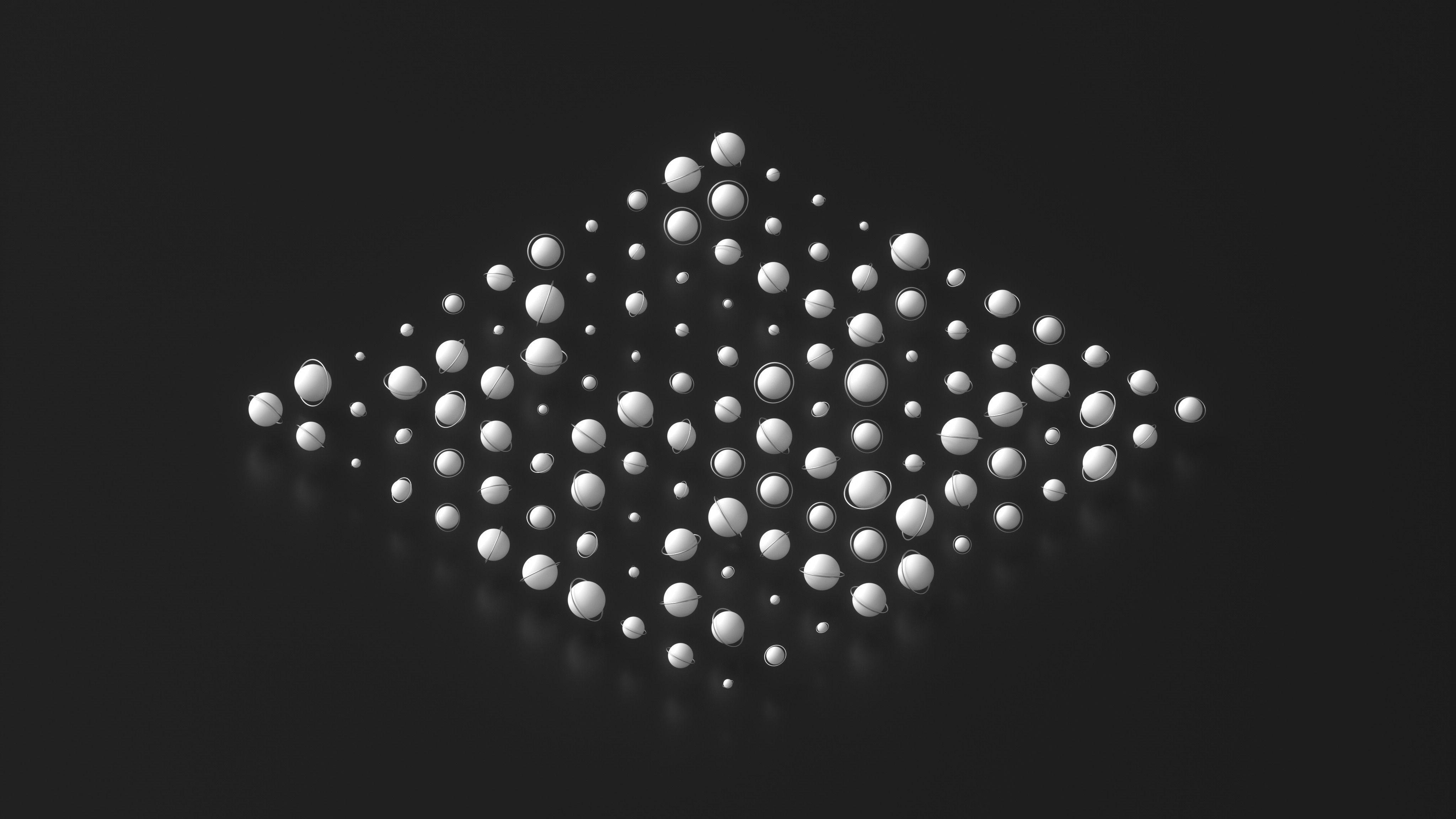 4096x2304 simple, gray, planet, minimalism wallpaper
