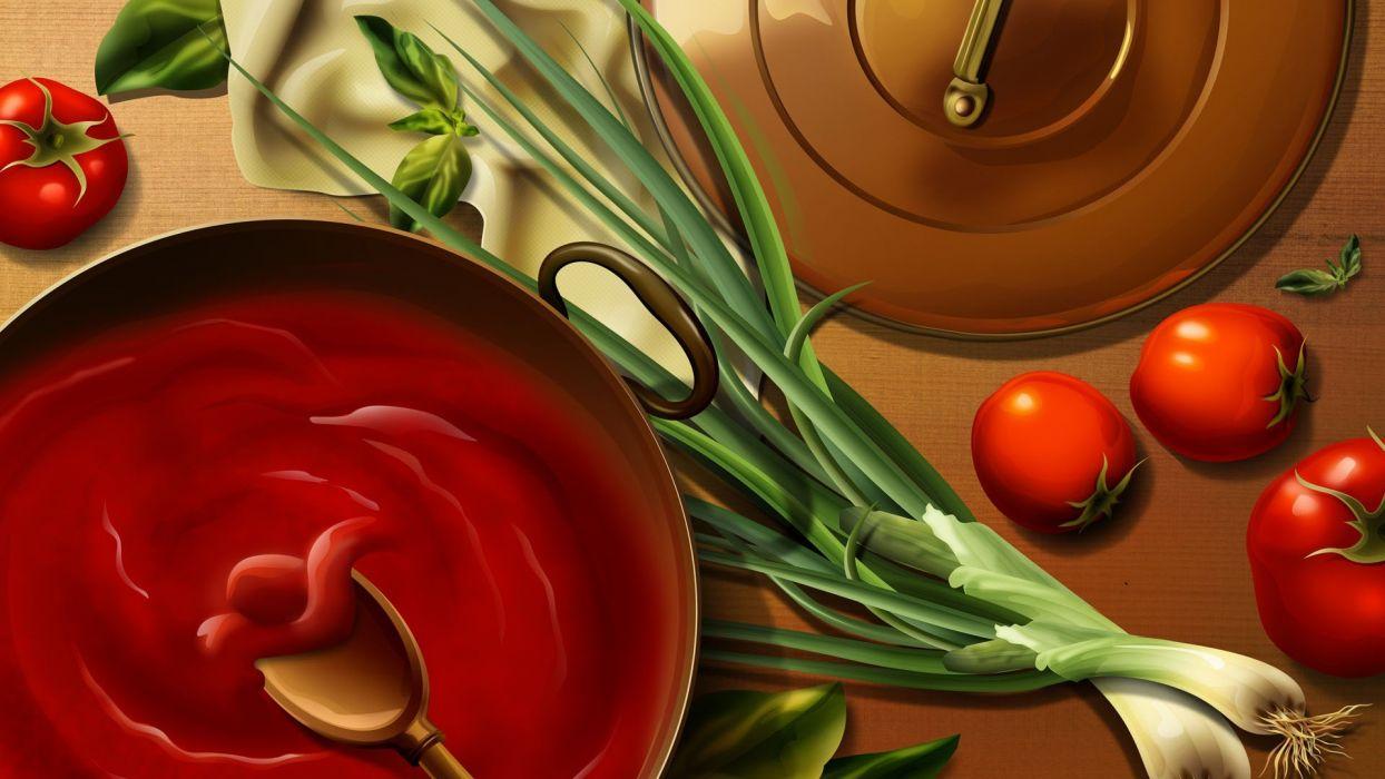 1244x700 Food spoons cooking tomatoes wallpaperx1080