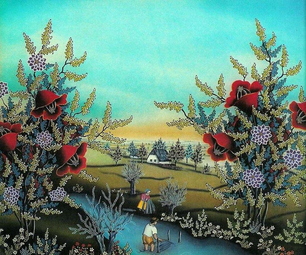 1030x858 August 2017: Croatia Painting River Ana Bocak Flower Art