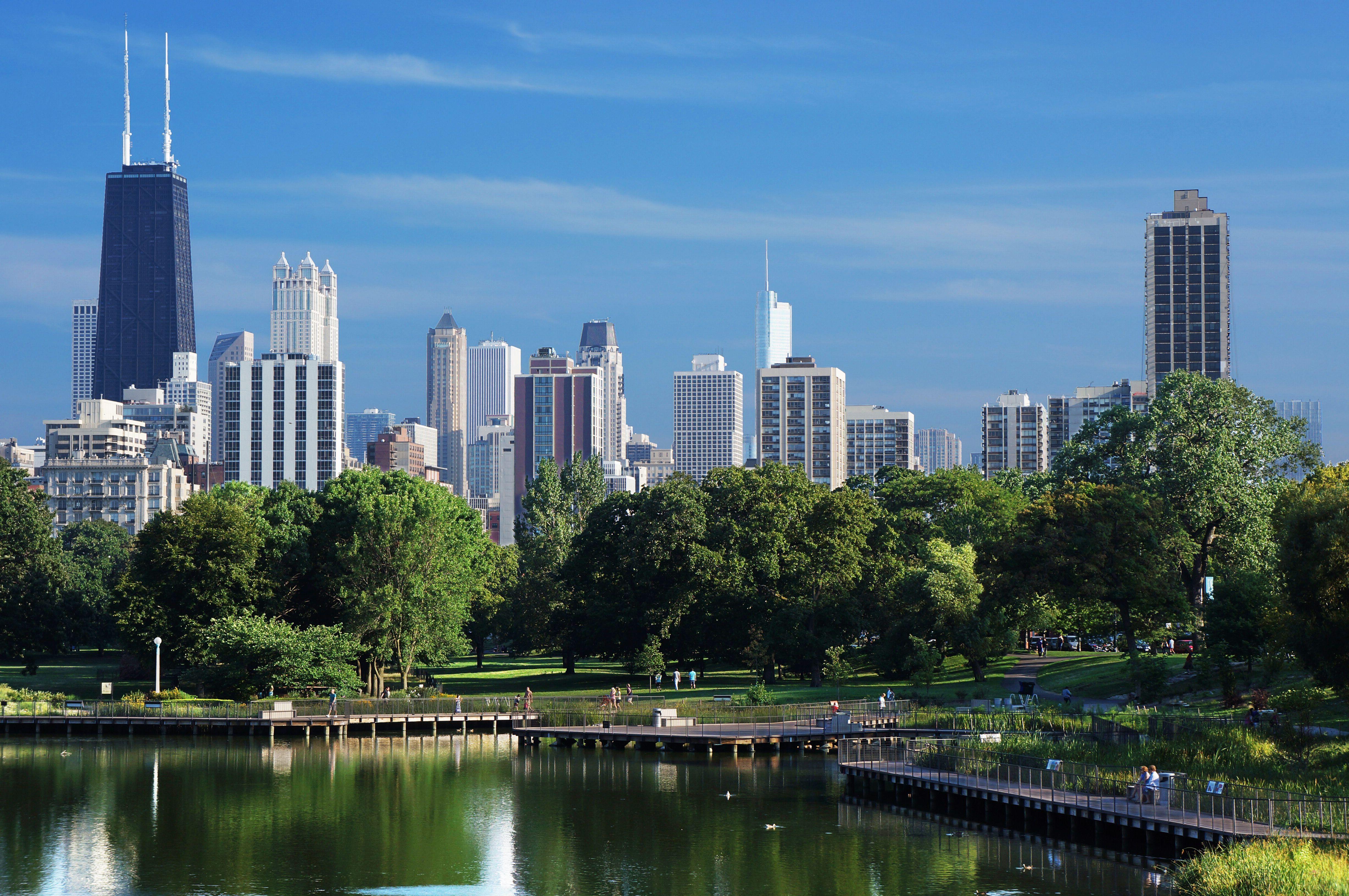 4912x3264 Picture Chicago city USA park Coast Skyscrapers Cities 4912x3264