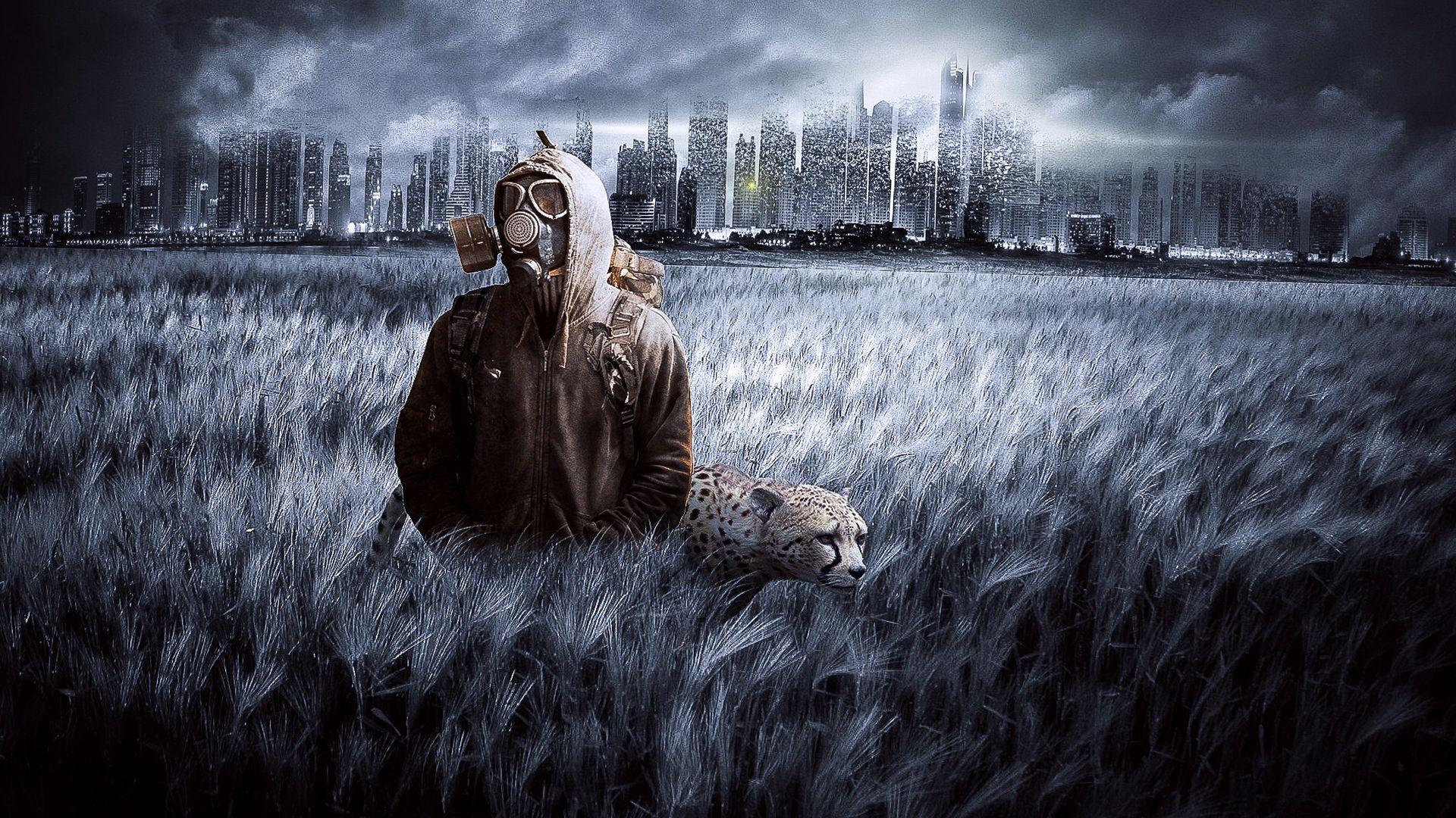 1920x1080 Gas Mask And Cheetah Landscape Wallpaper HD / Desktop and Mobile