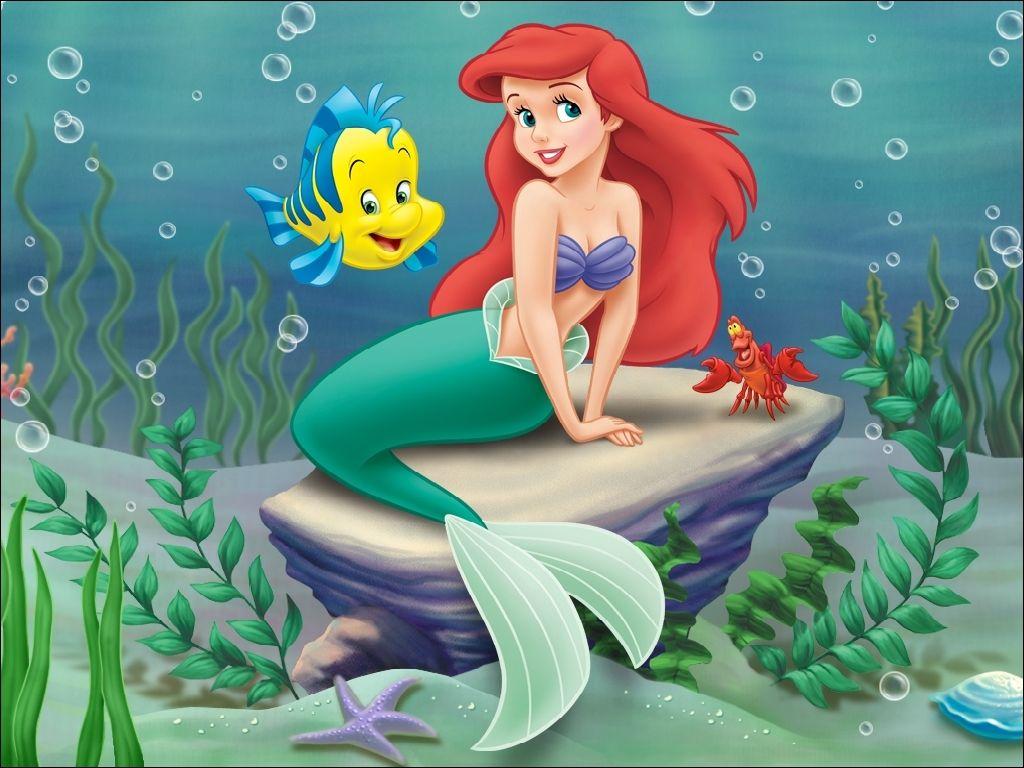 1024x768 Wallpaper Disney The Little Mermaid Cartoons