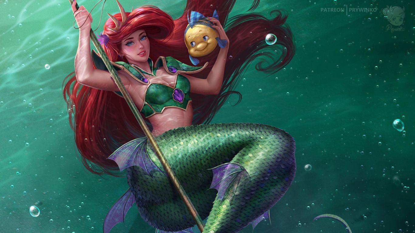 1366x768 Little Mermaid Fish 4k 1366x768 Resolution HD 4k