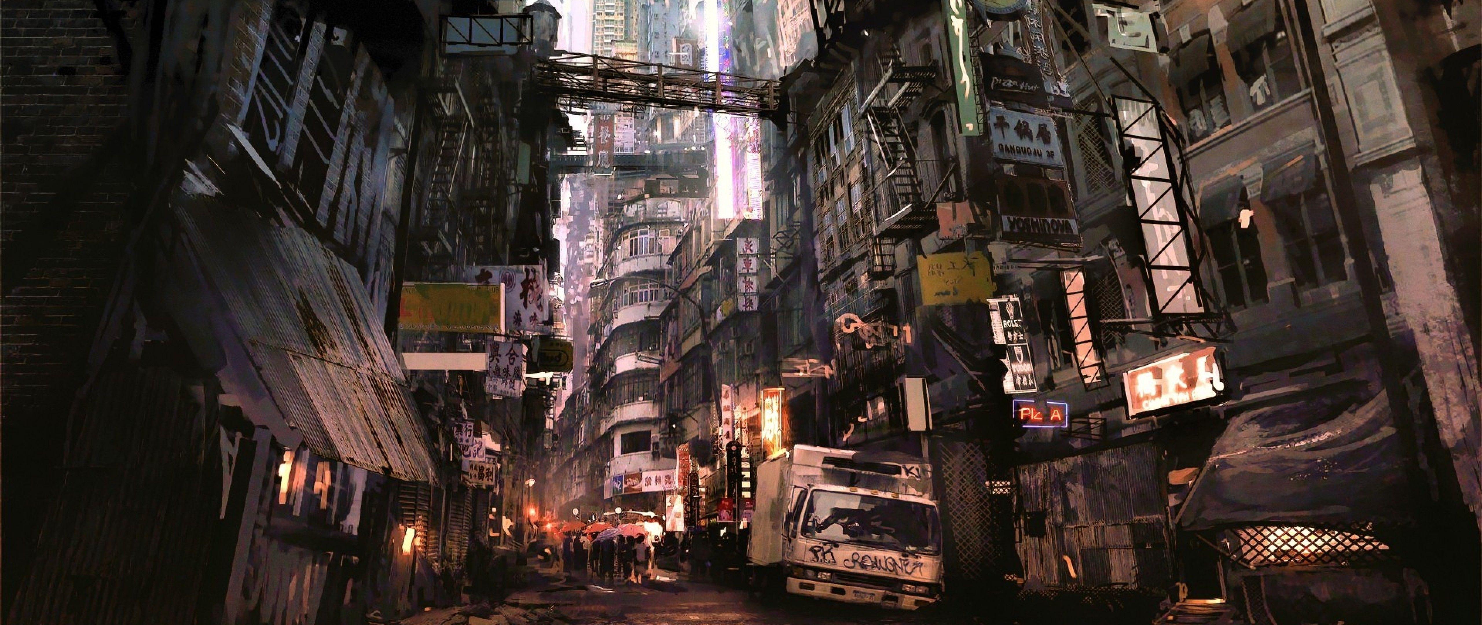 5120x2160 Sci Fi Skyscrapers HD Wallpaper 4K Ultra HD Wide TV Wallpaper