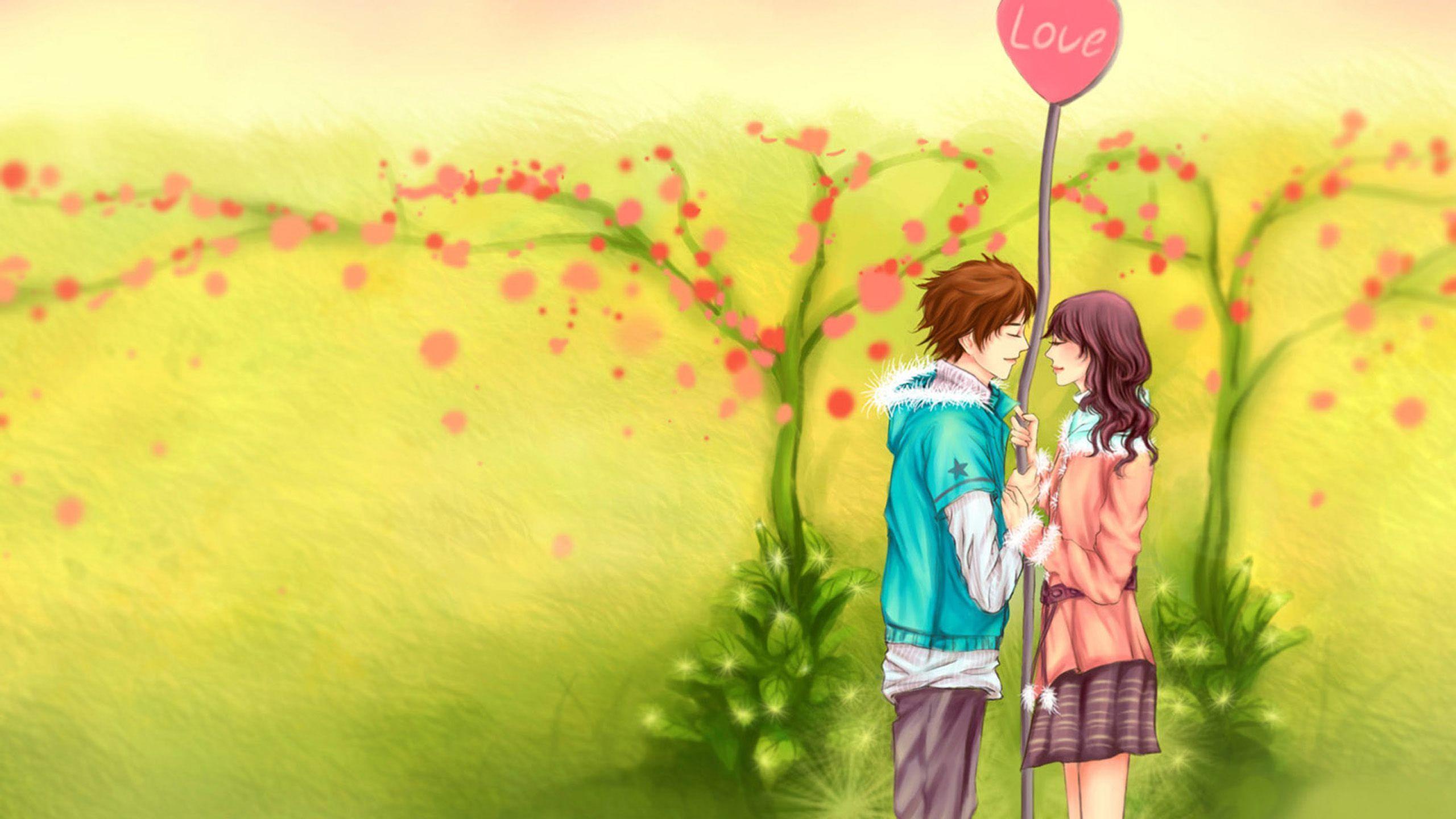 2560x1440 Cute Lovers Wallpaper