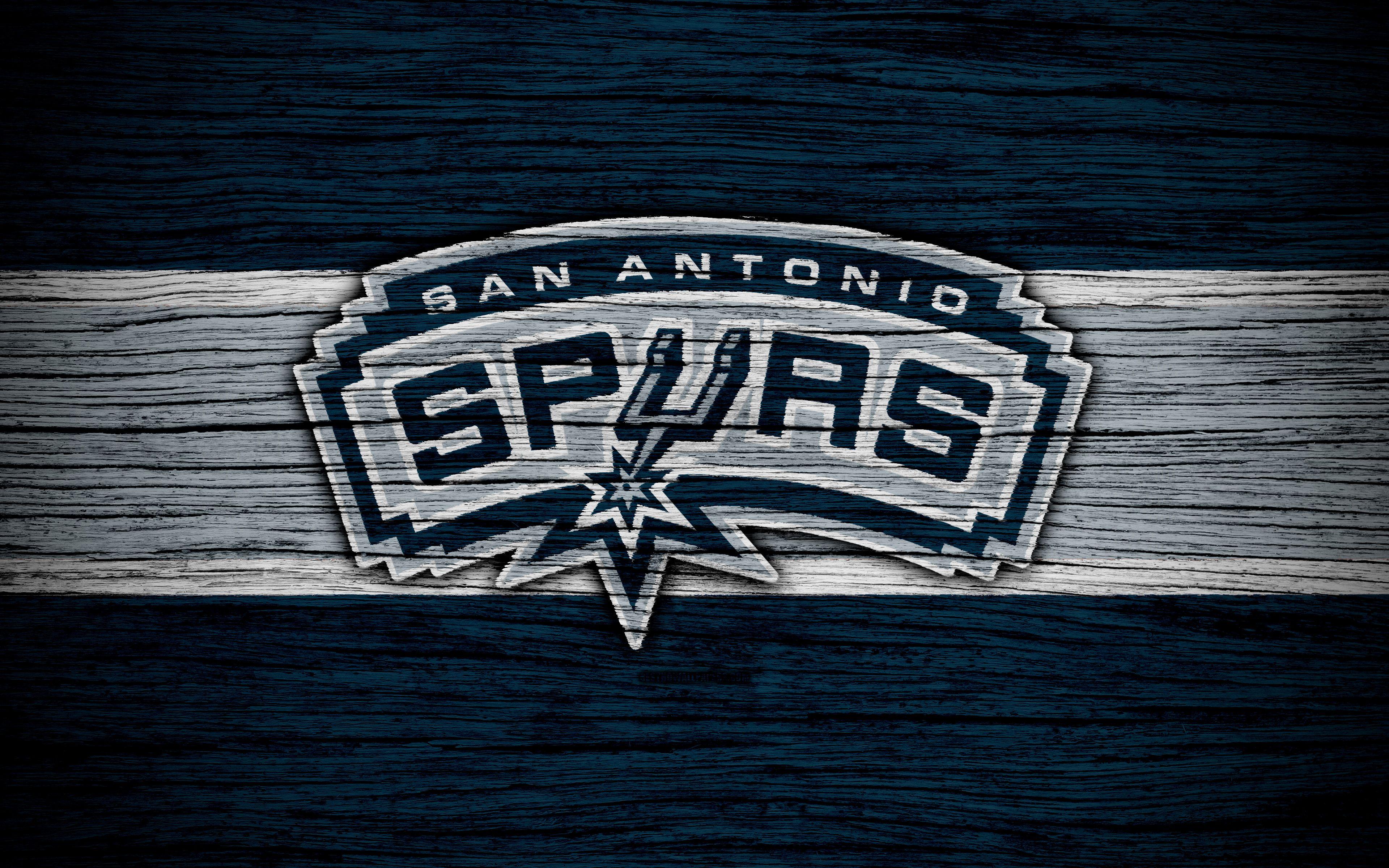 3840x2400 Download wallpaper 4k, San Antonio Spurs, NBA, wooden texture
