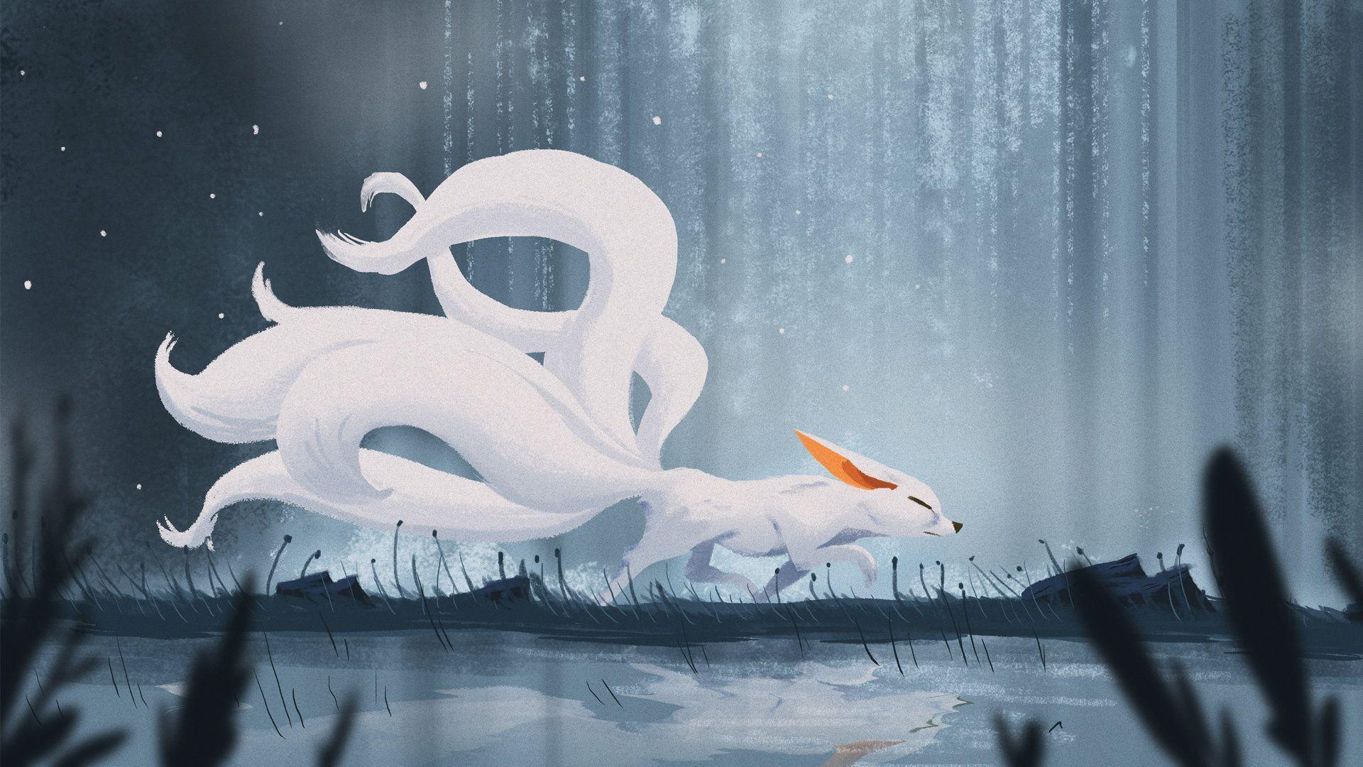 1920x1080 Nine Tailed Fox Wallpaper