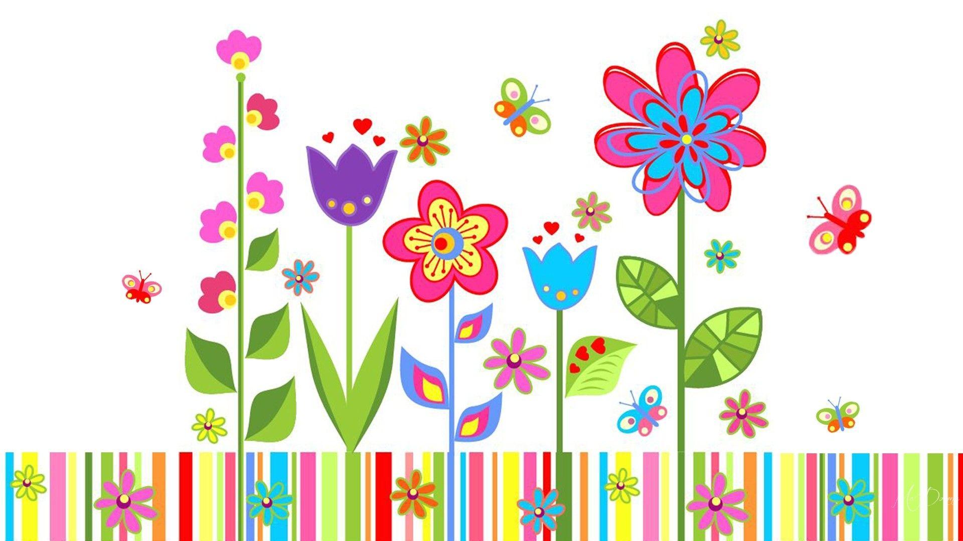 1920x1080 Flowers: Summer Butterflies Spring Abstract Flowers Garden