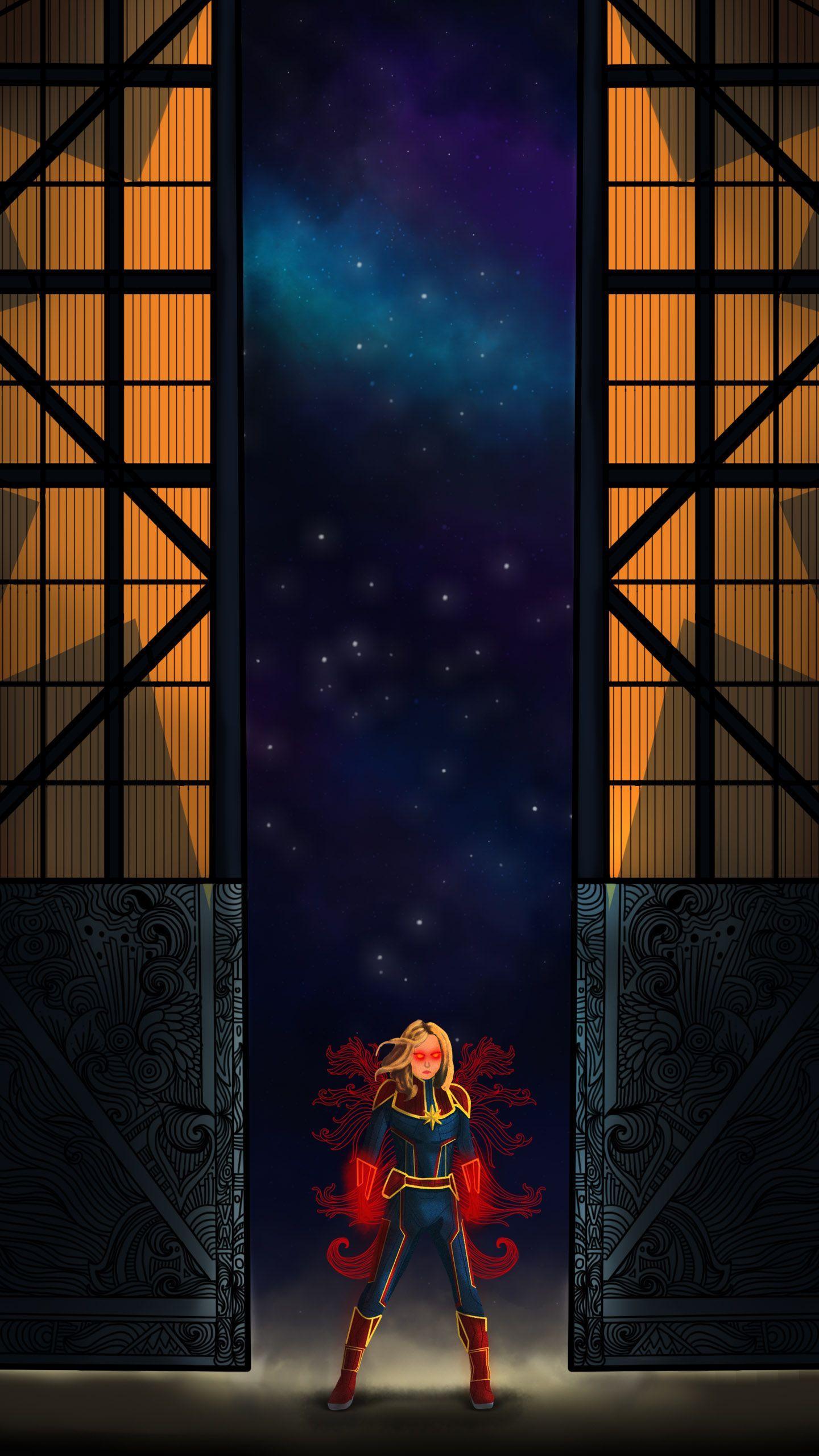1440x2560 Captain Marvel Art Poaster. Marvel iphone wallpaper, Marvel art