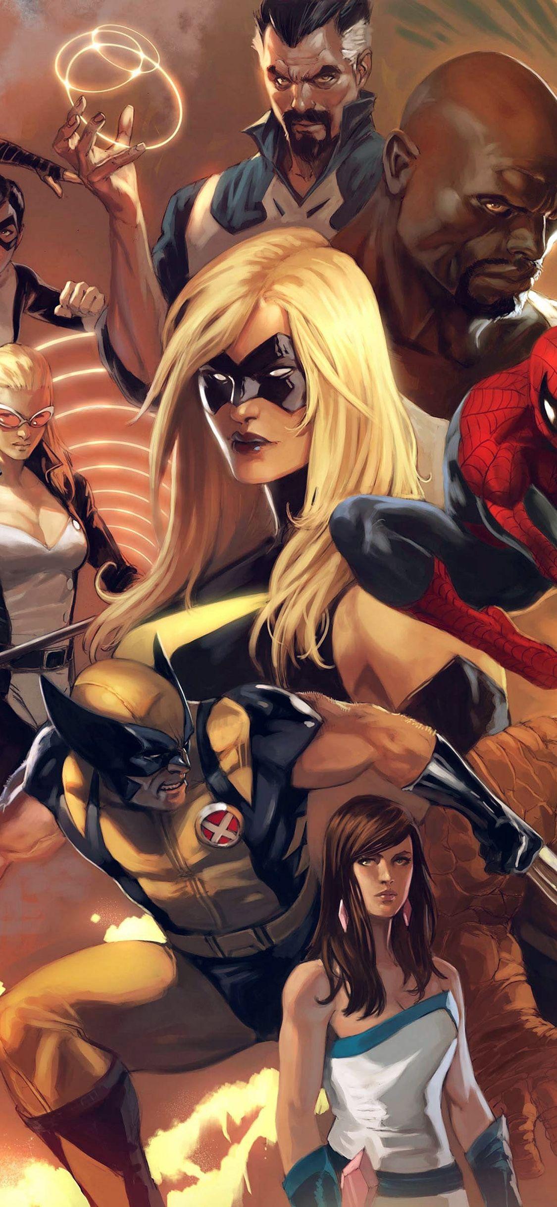 1125x2436 iPhone X wallpaper. avengers liiust comics marvel hero art