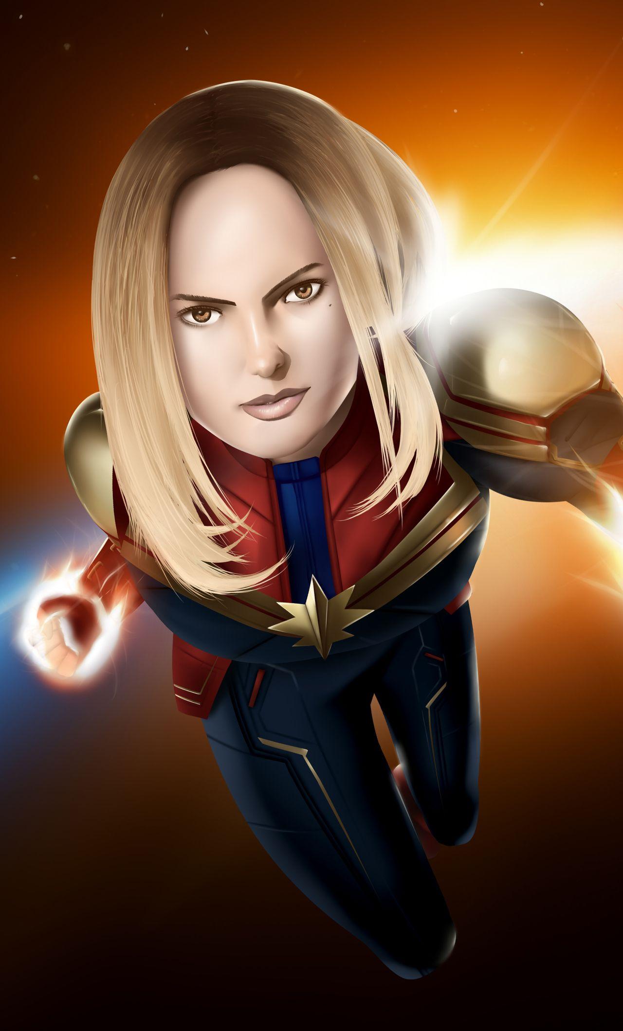 1280x2120 4k Captain Marvel Art iPhone HD 4k Wallpaper, Image