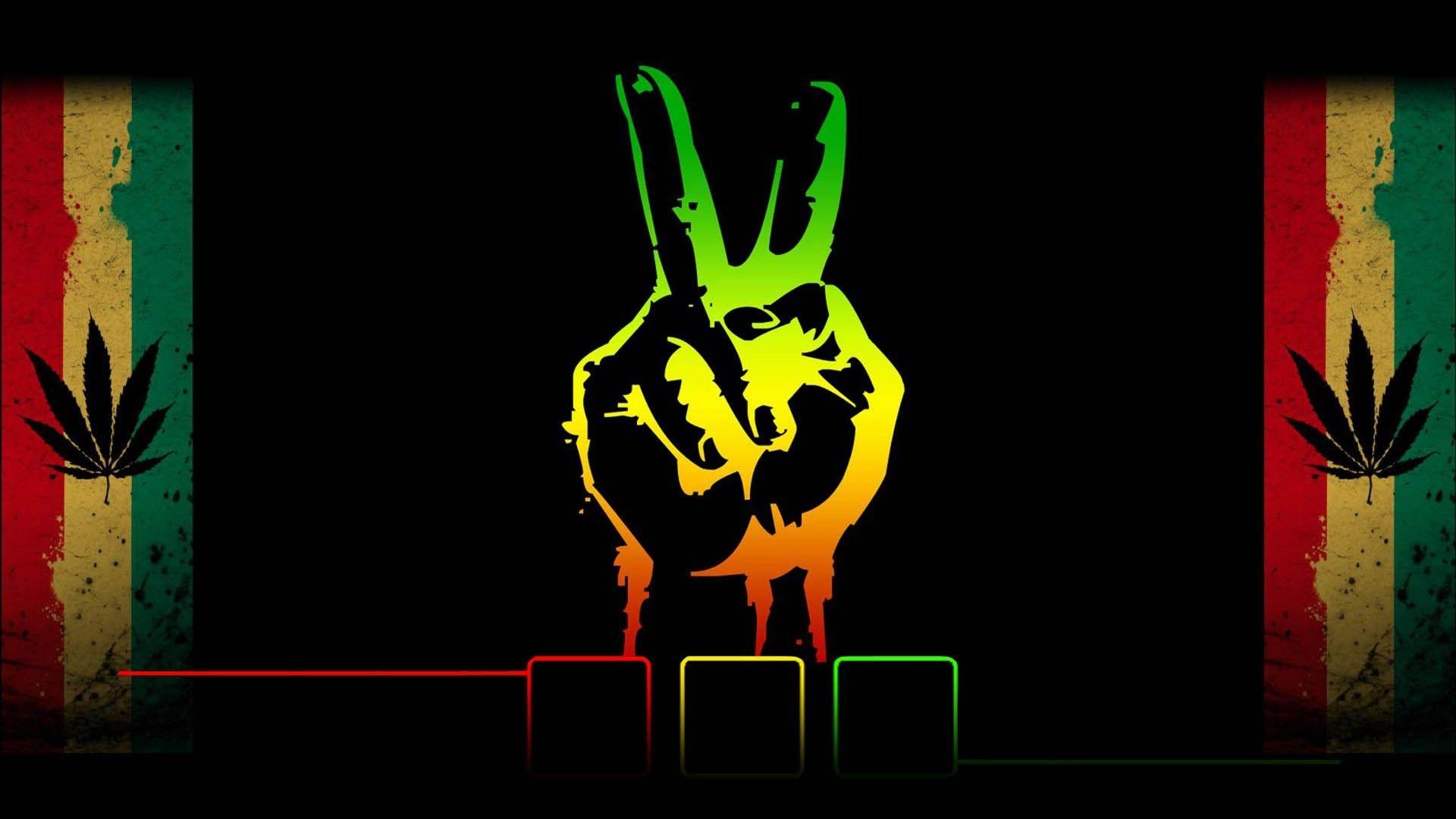 1920x1080 Trippy Rasta Weed Wallpaper